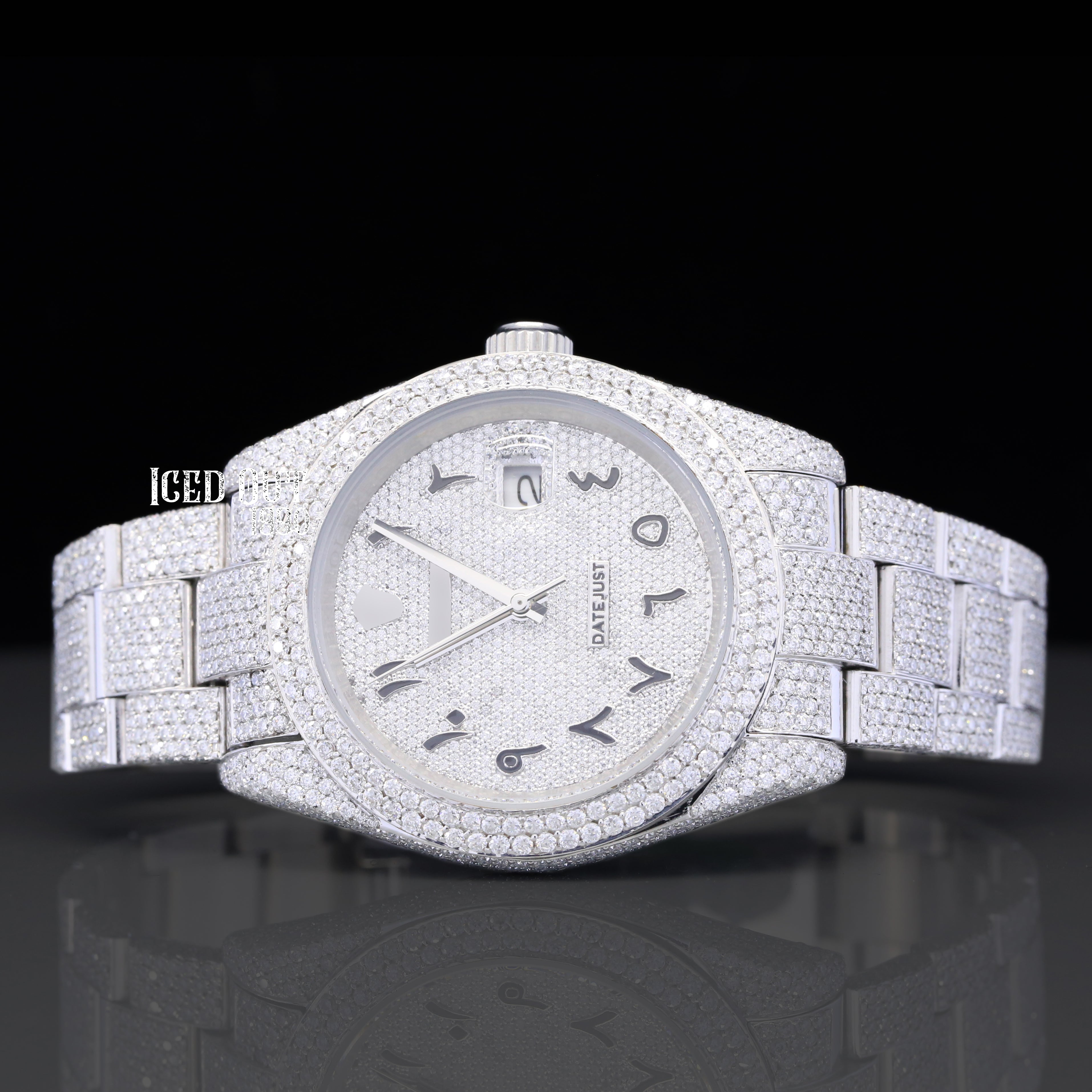 Automatic Hip Hop Style Luxuries Moissanite Diamond Iced Out Watch For Men