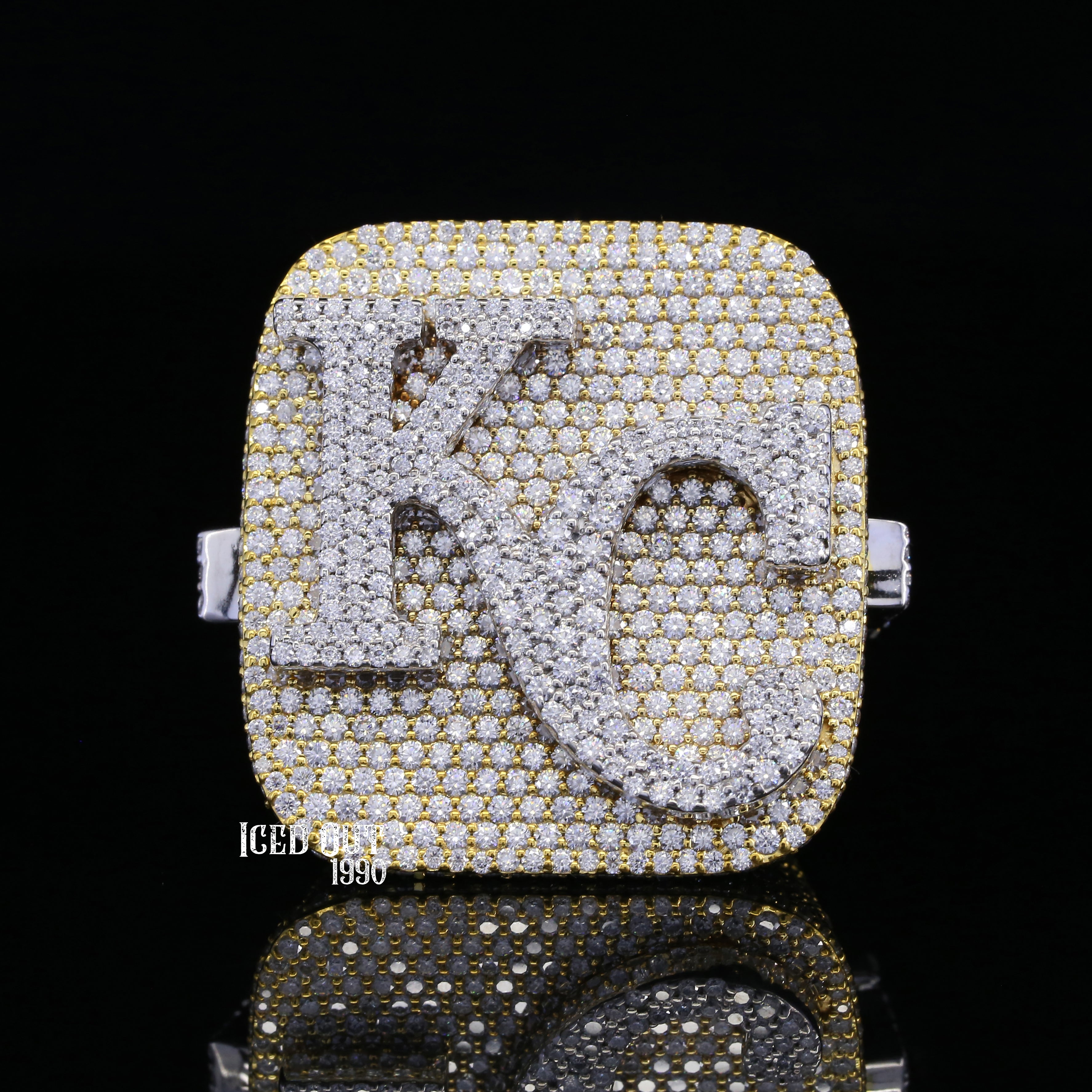MoCa Iced Out Ring - 18K Gold Plated, Full CZ Diamond 5 Row Hip Hop Ring For Men & Women