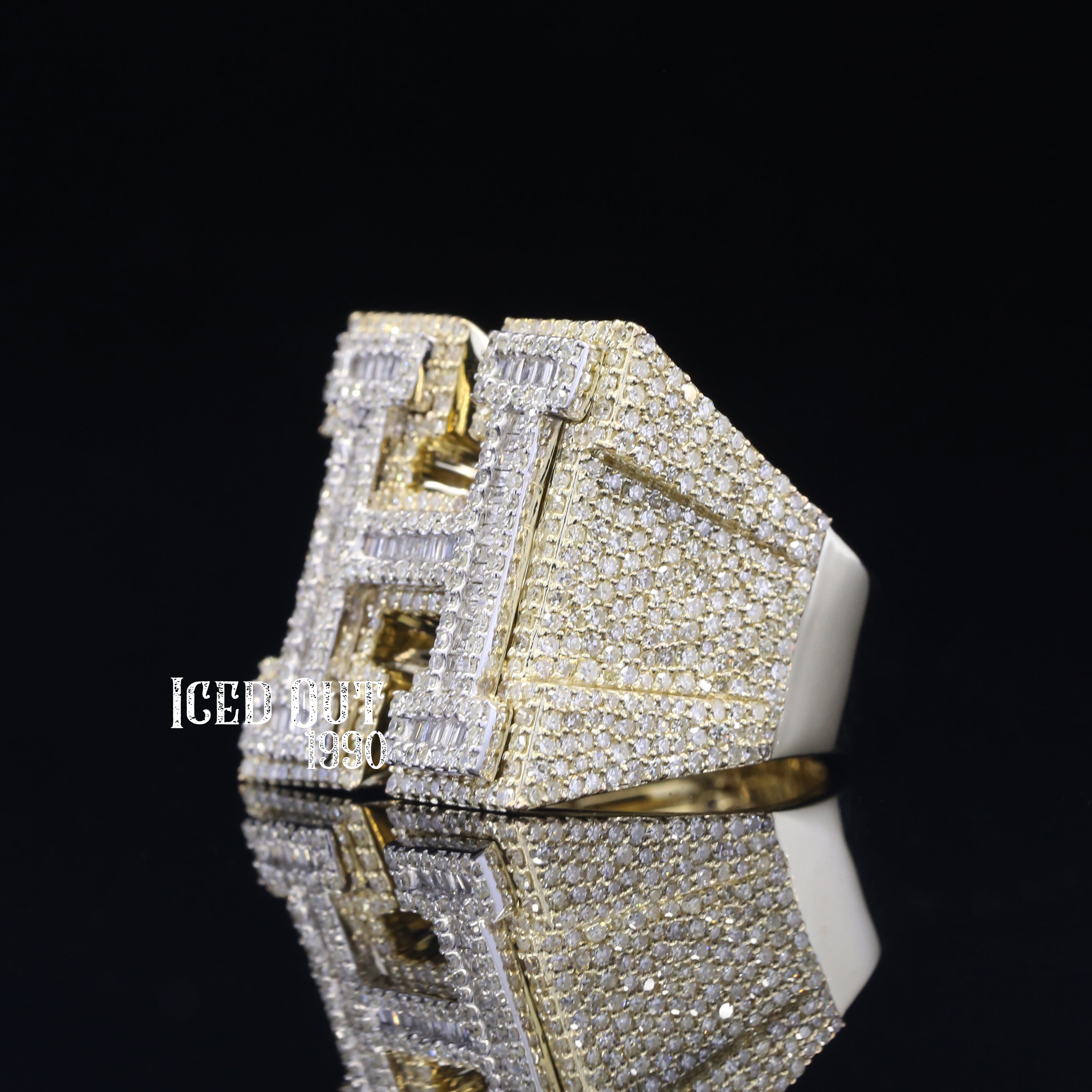 3.76 Iced Out Round & Baguette Cut Moissanite Diamond Hip Hop Ring For Women And Men