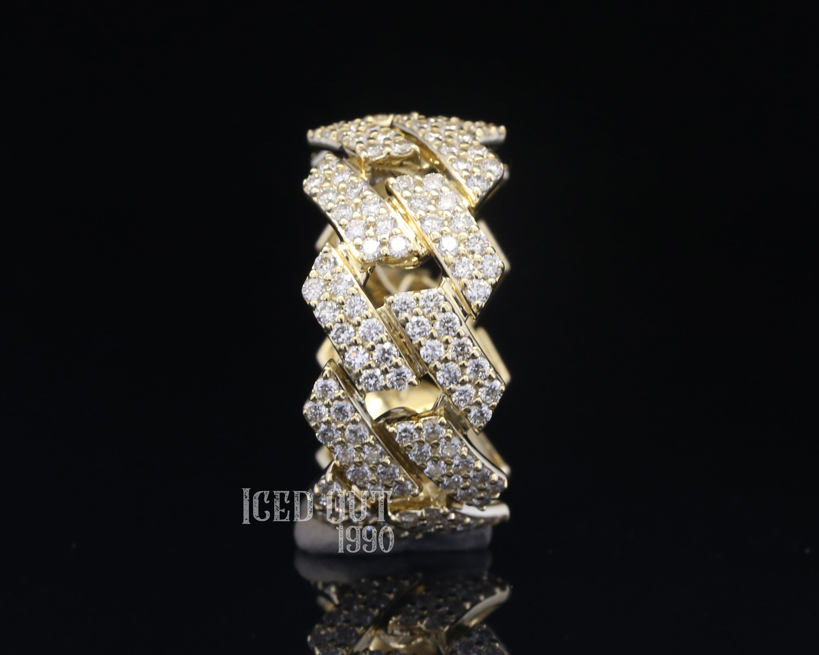 Moissanite Miami Hip Hop Cuban Chain Ring