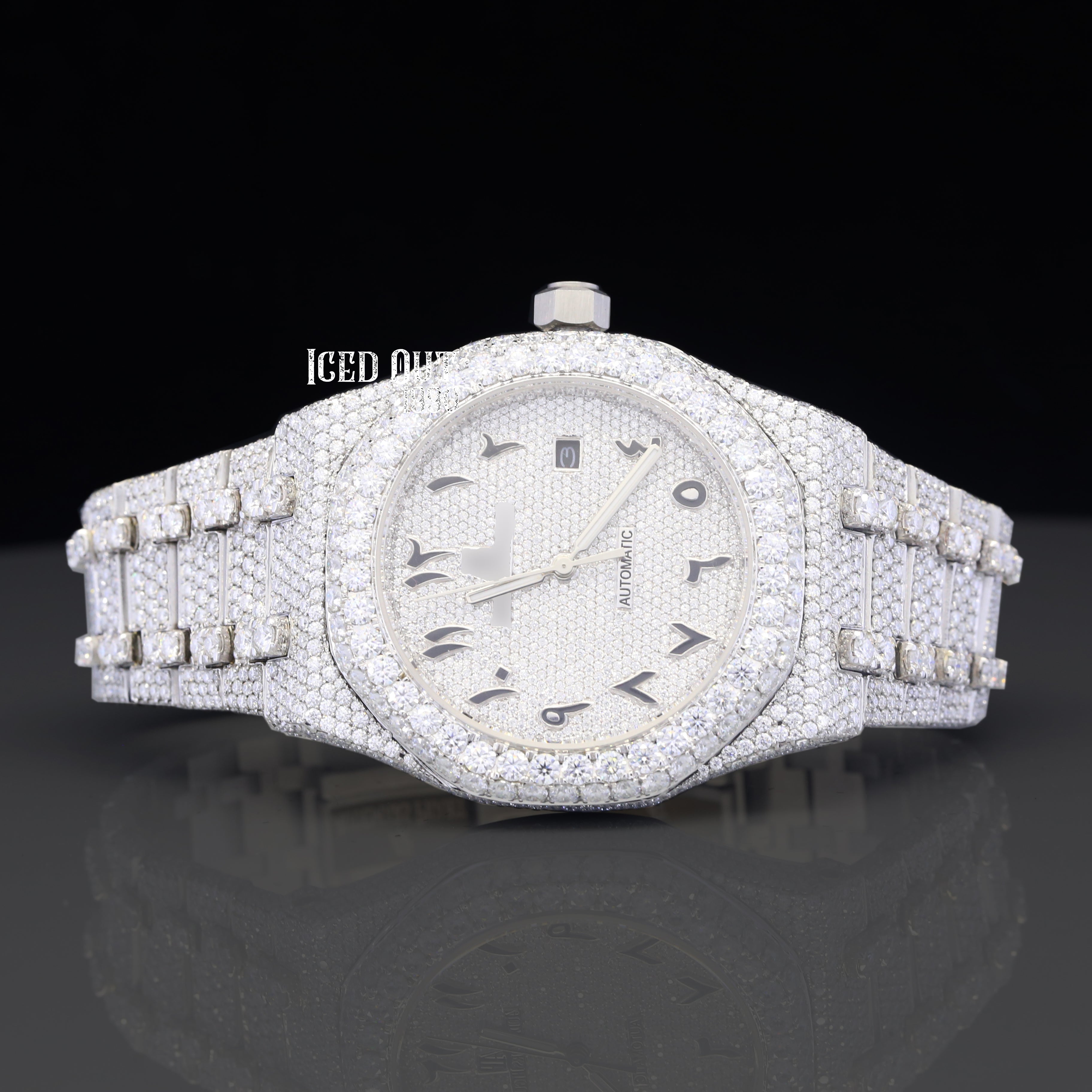 Perfectly Created Moissanite Diamond Fully Iced Out And Automatic Watch For Men