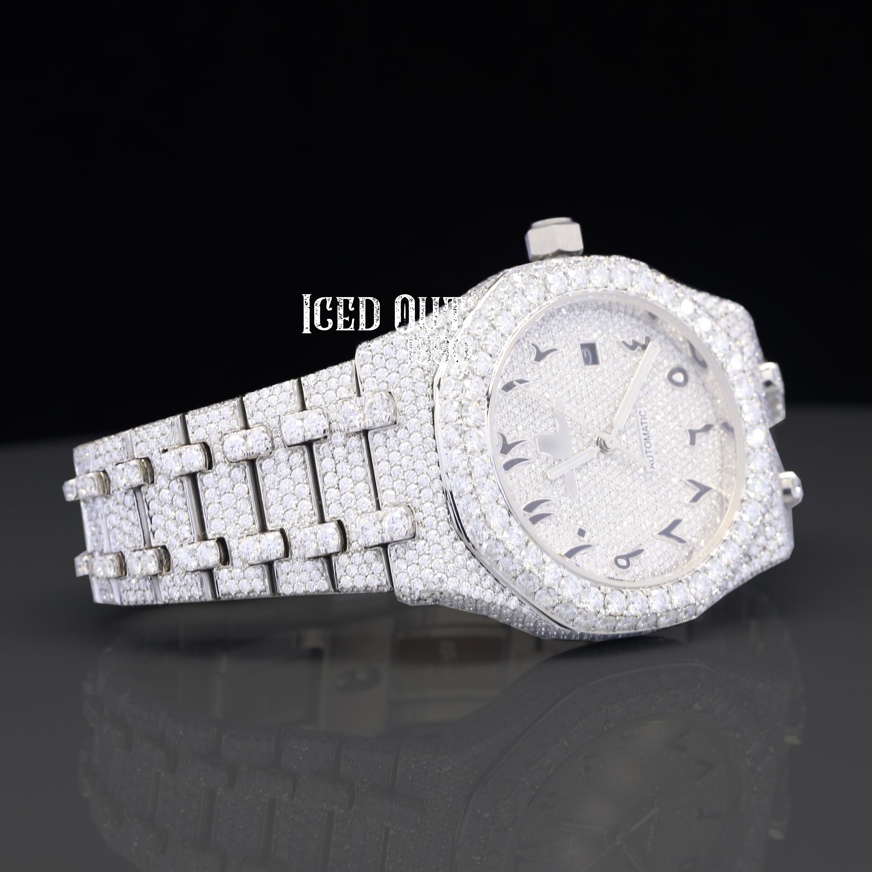 Perfectly Created Moissanite Diamond Fully Iced Out And Automatic Watch For Men