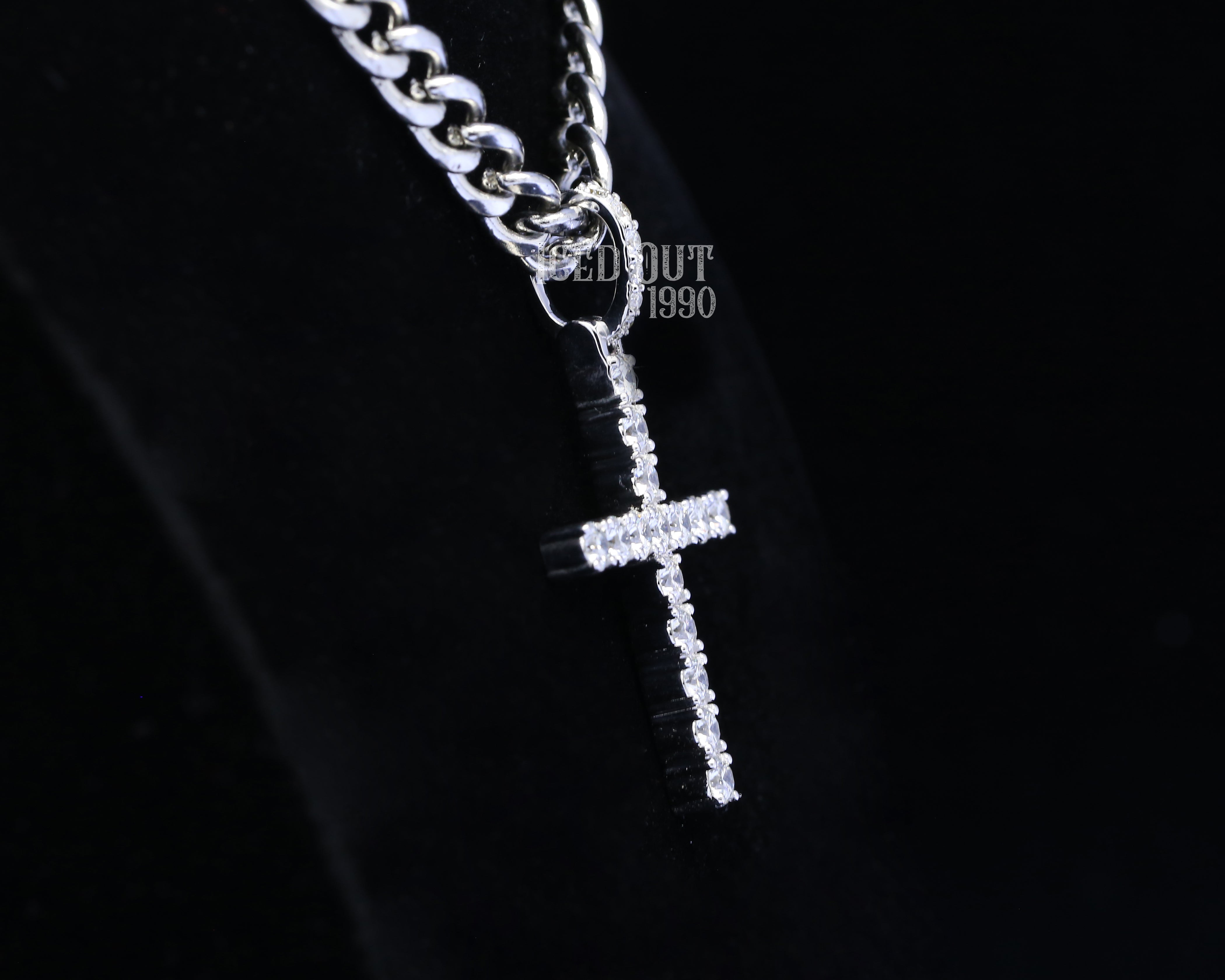 Round Cut Moissanite Cross Pendant