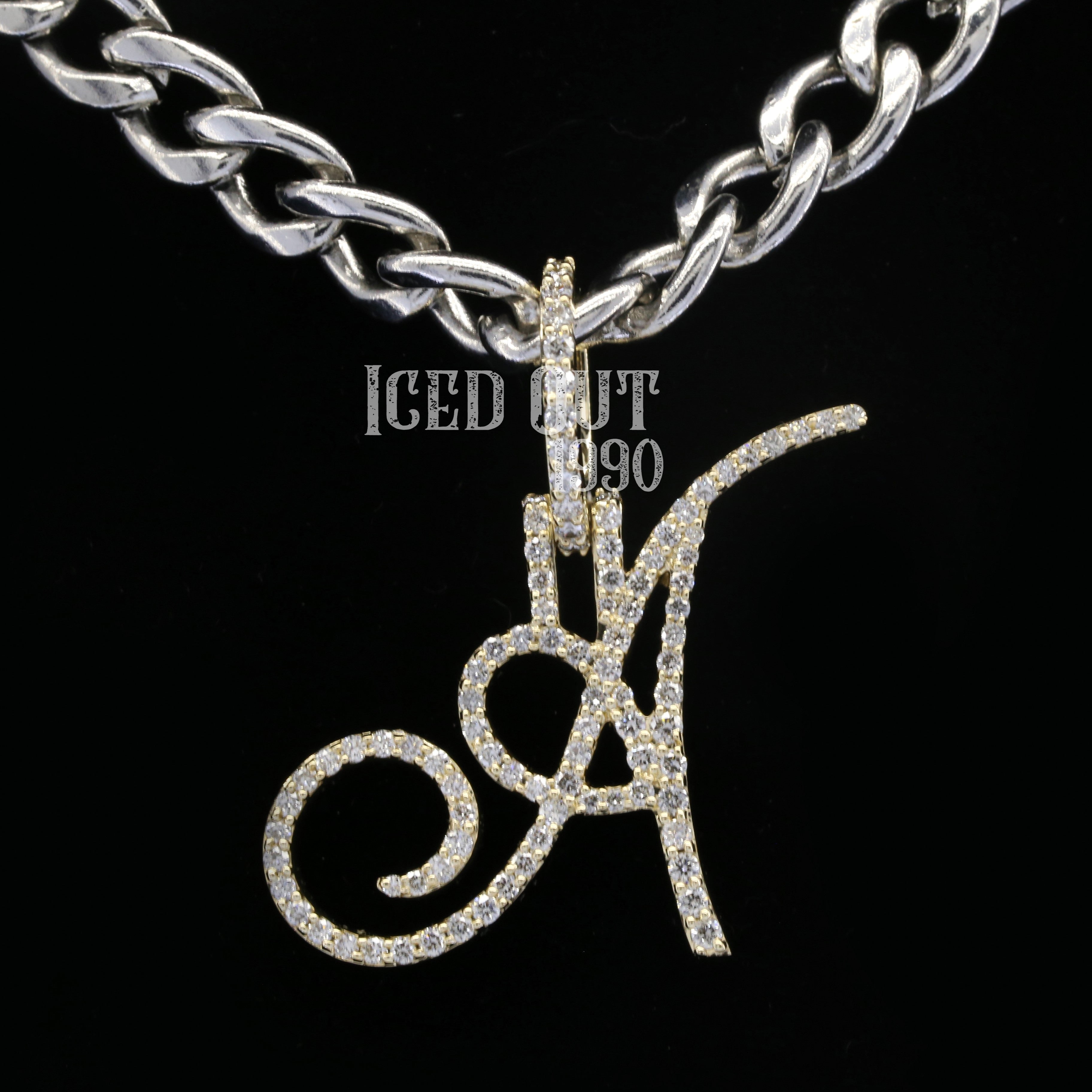 VVS Moissanite A Initial Pendant