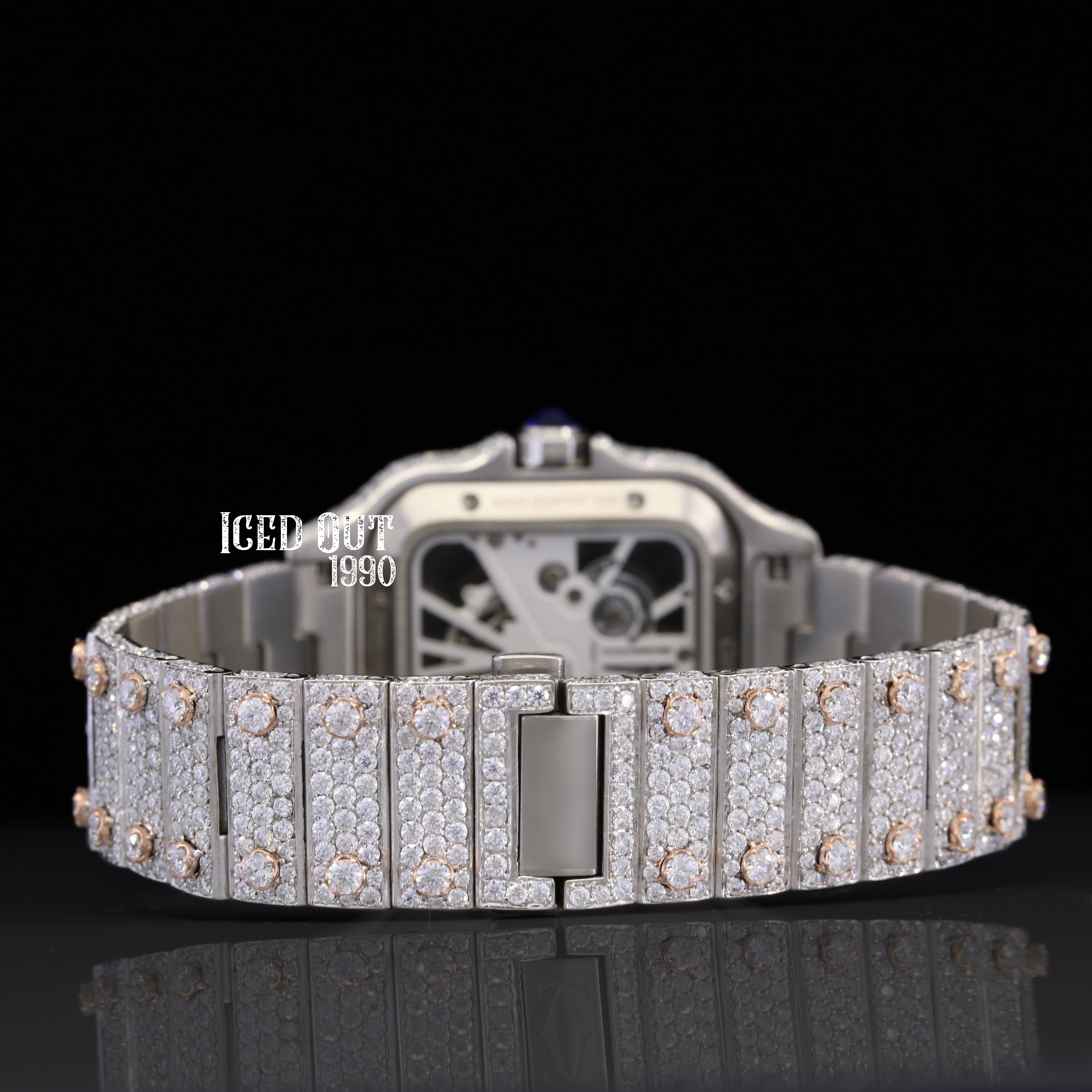 Luxuries Moissanite Diamond Fully Automatic Iced Out Skeleton Style Watch