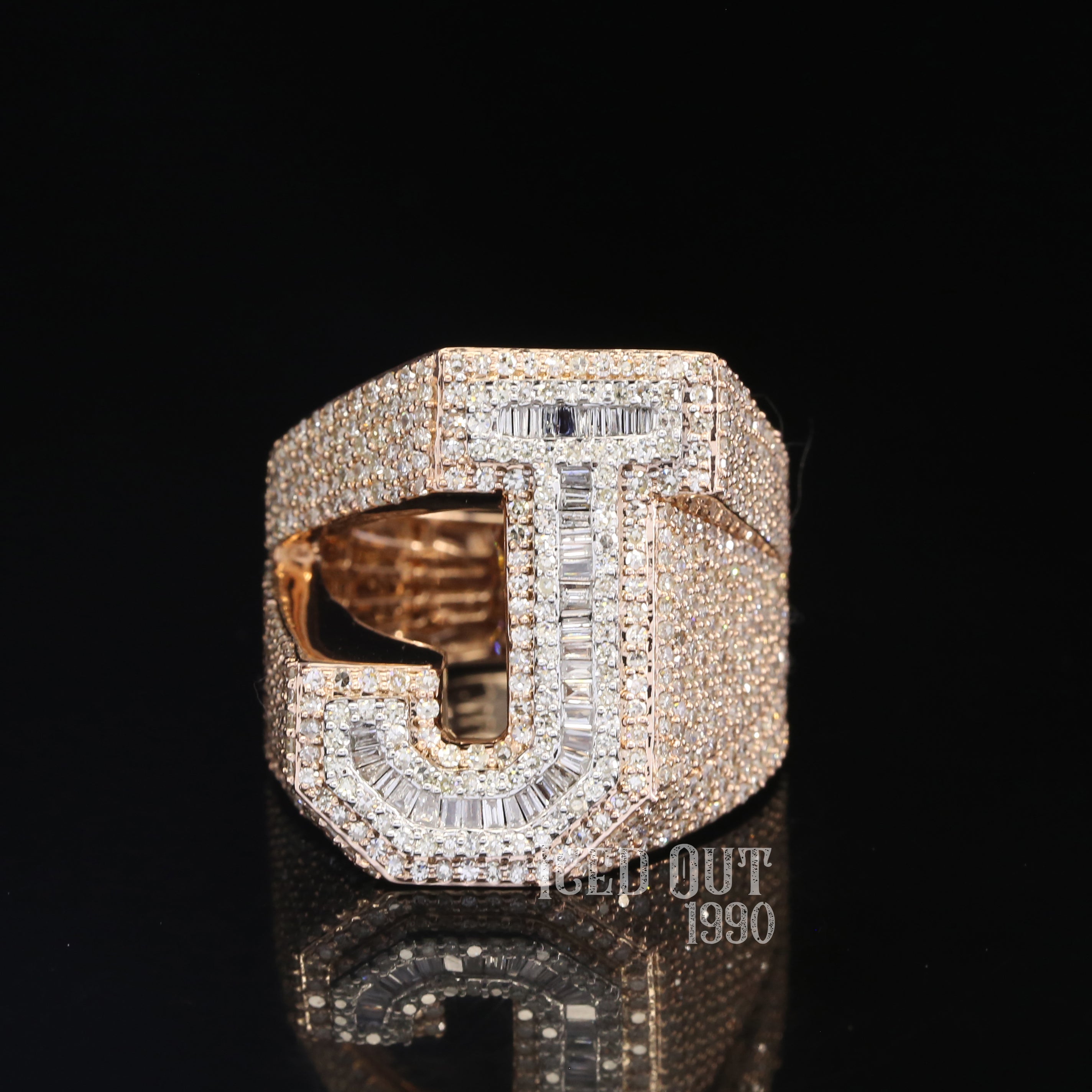 3.14 Iced Out Round And Baguette Shape Moissanite Diamond Hip Hop Ring For Women And Men