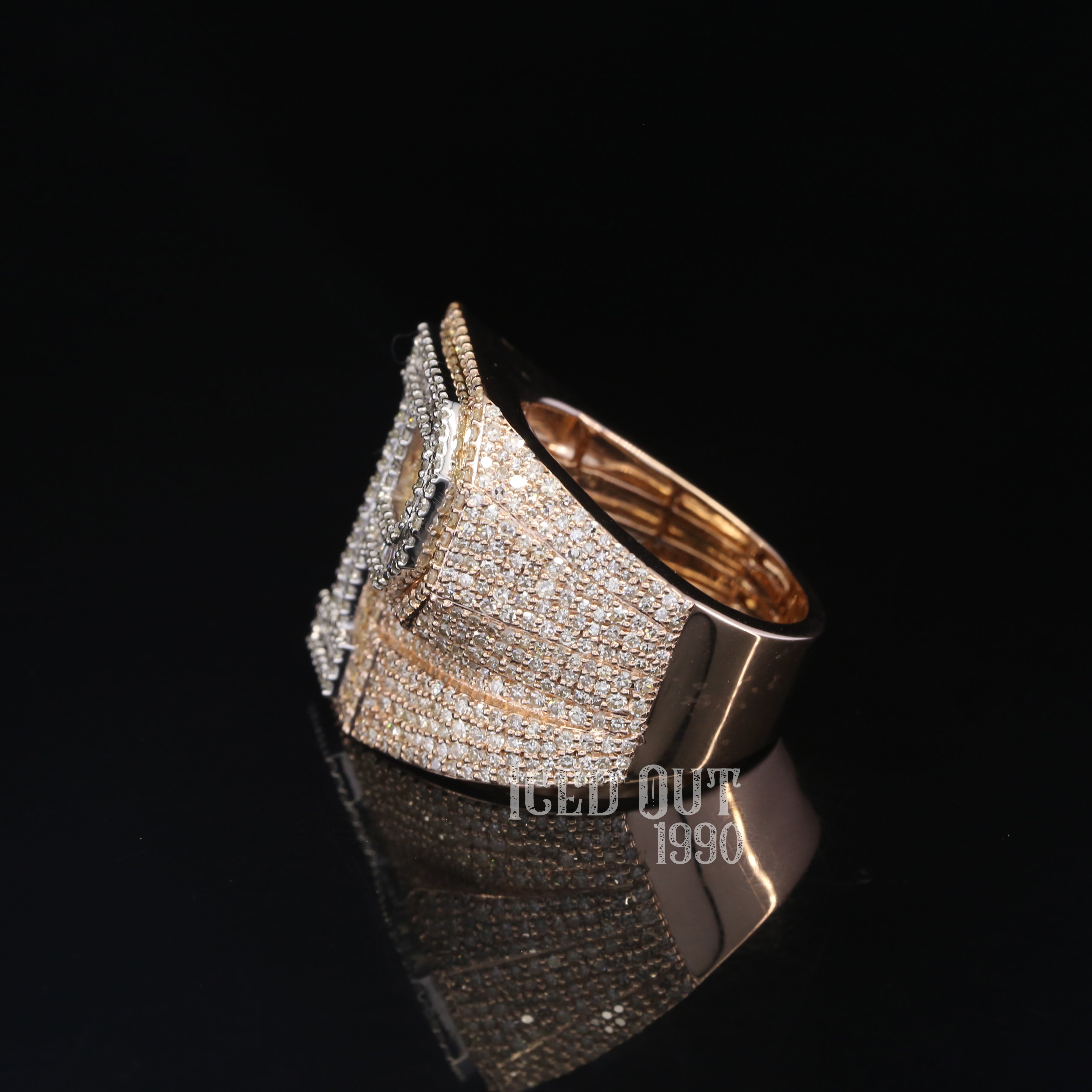 3.60 Iced Out Round And Baguette Shape Moissanite Diamond Hip Hop Ring For Women And Men