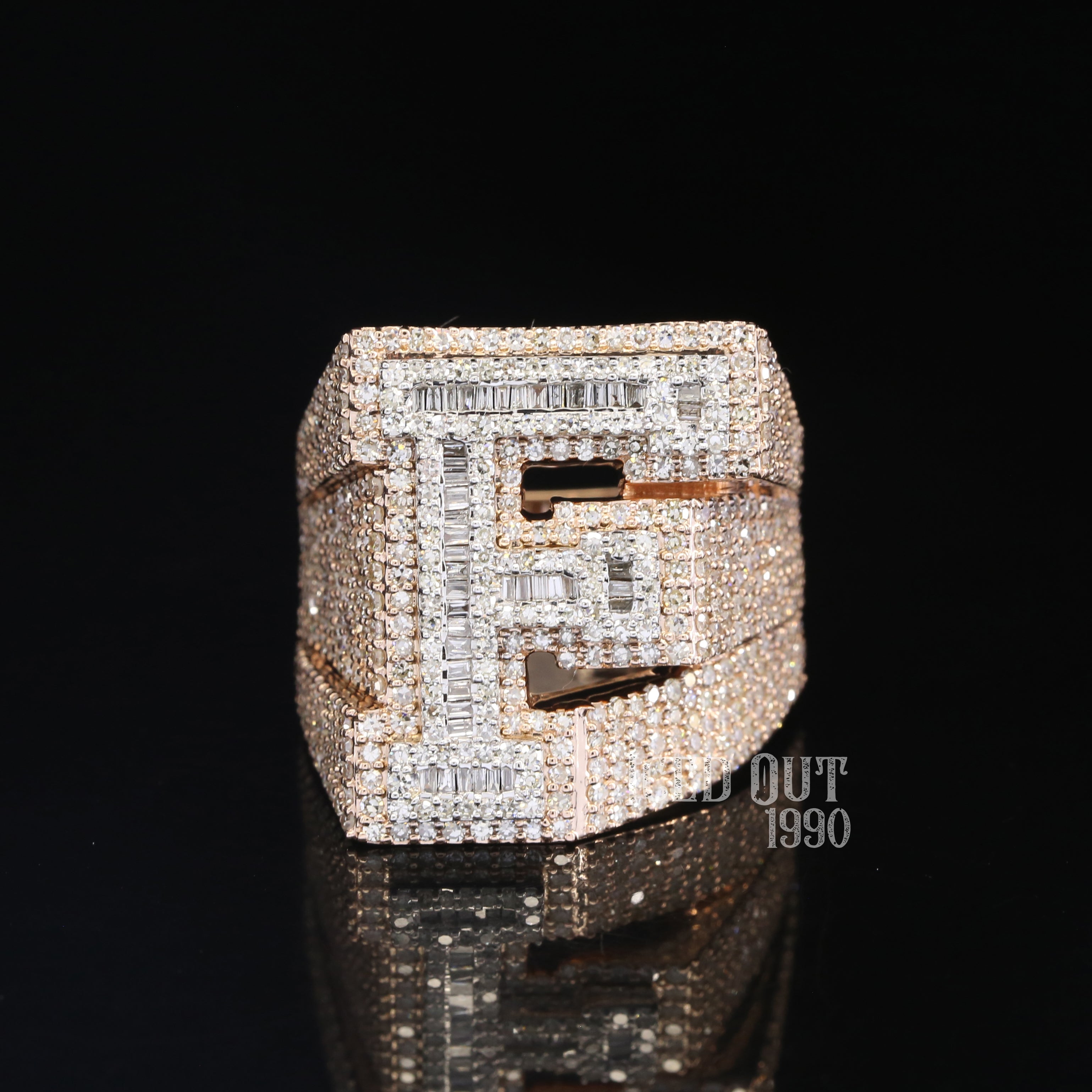 3.29 Iced Out Round And Baguette Shape Moissanite Diamond Hip Hop Ring For Women And Men