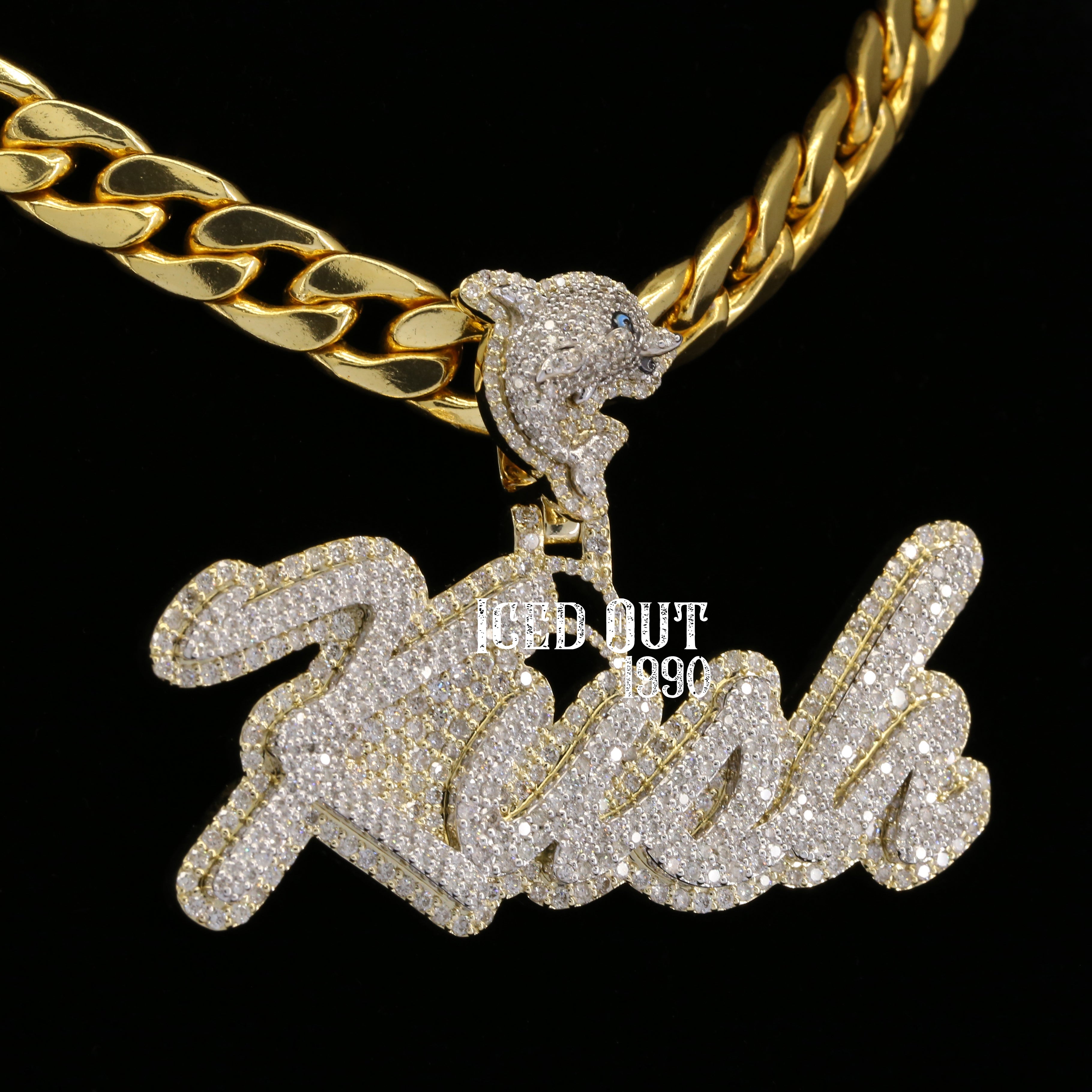 6 Carat Kush Moissanite Diamond Hip Hop Name Pendant For Men