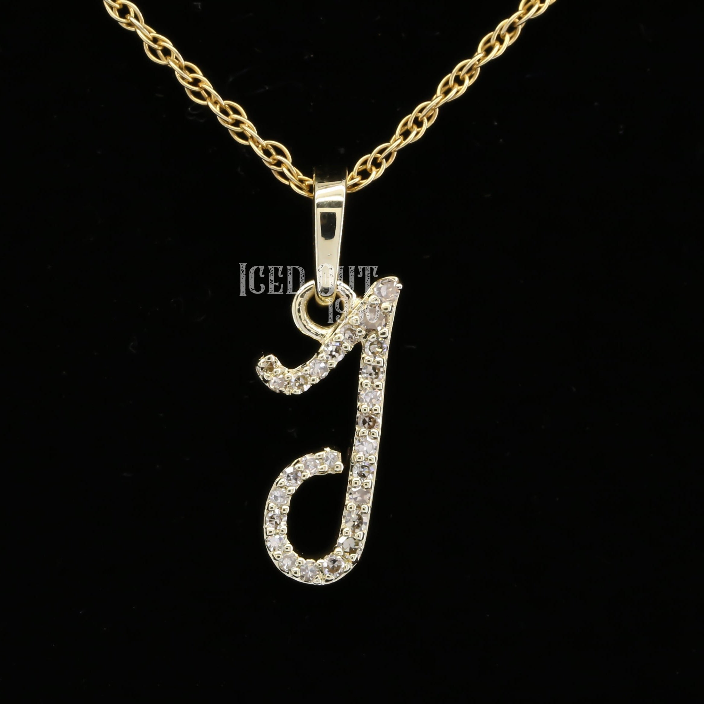 J Initial Moissanite Diamond Totally Iced Out Hip Hop Style Pendant