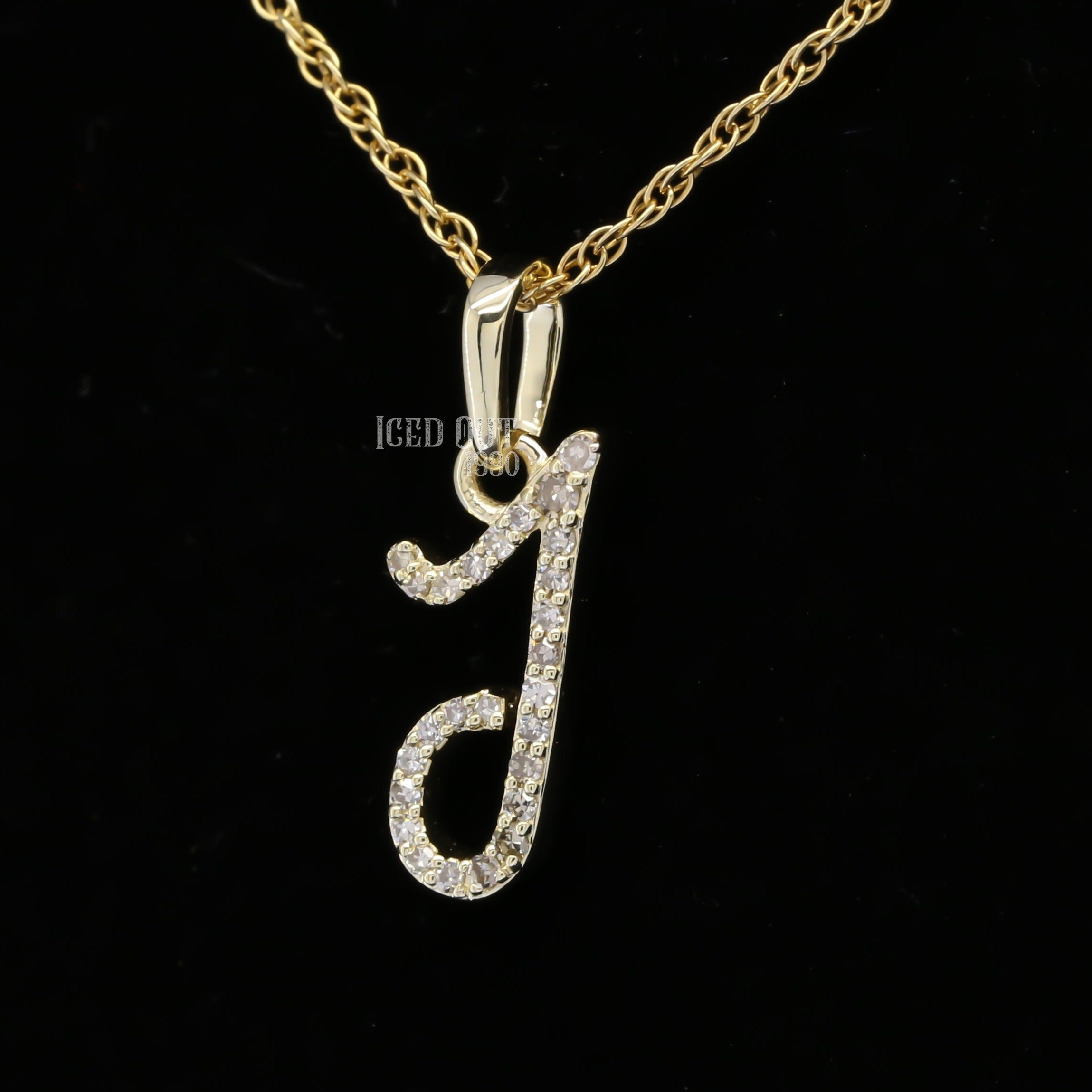 J Initial Moissanite Diamond Totally Iced Out Hip Hop Style Pendant