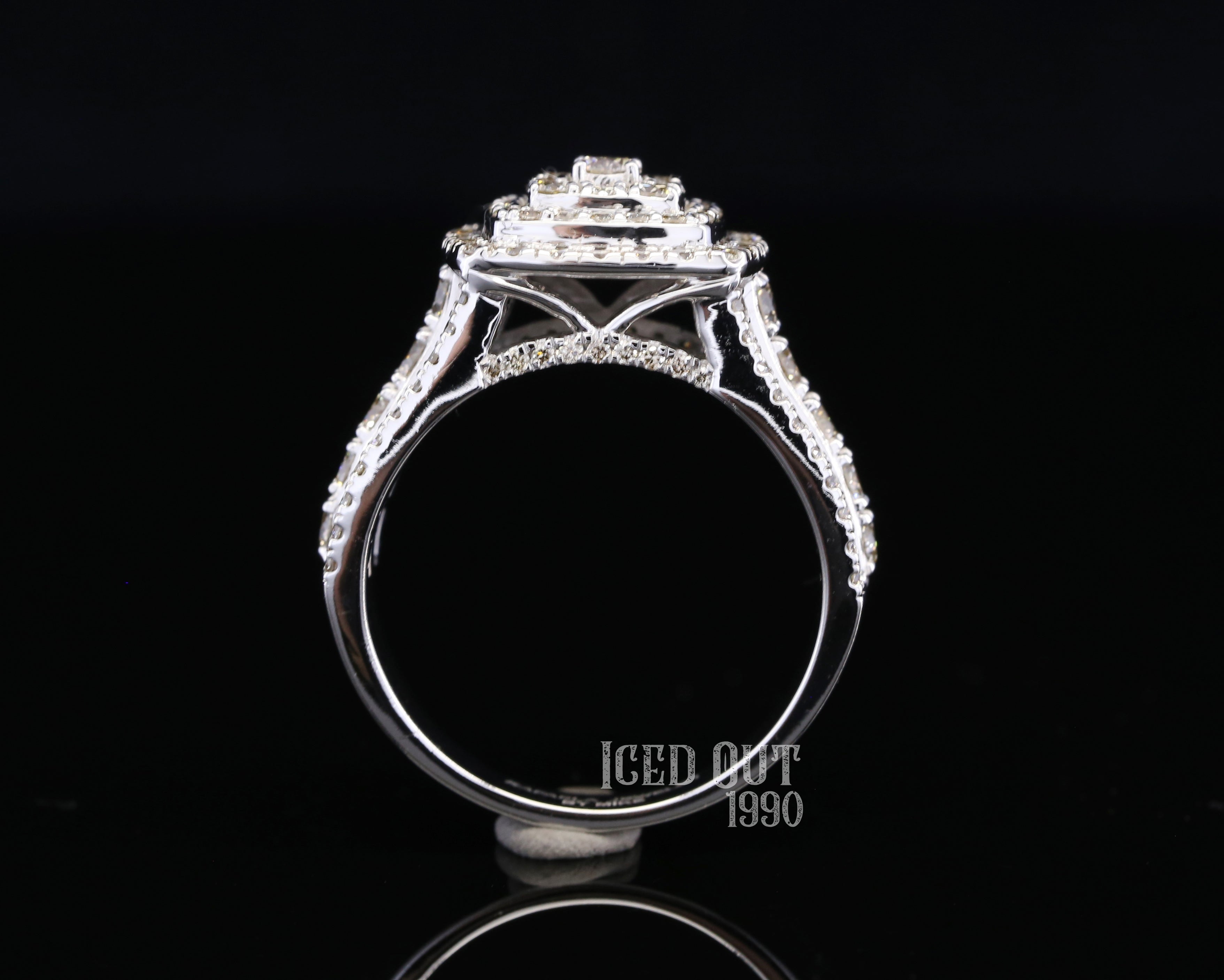 Moissanite Square Design Double Halo Ring