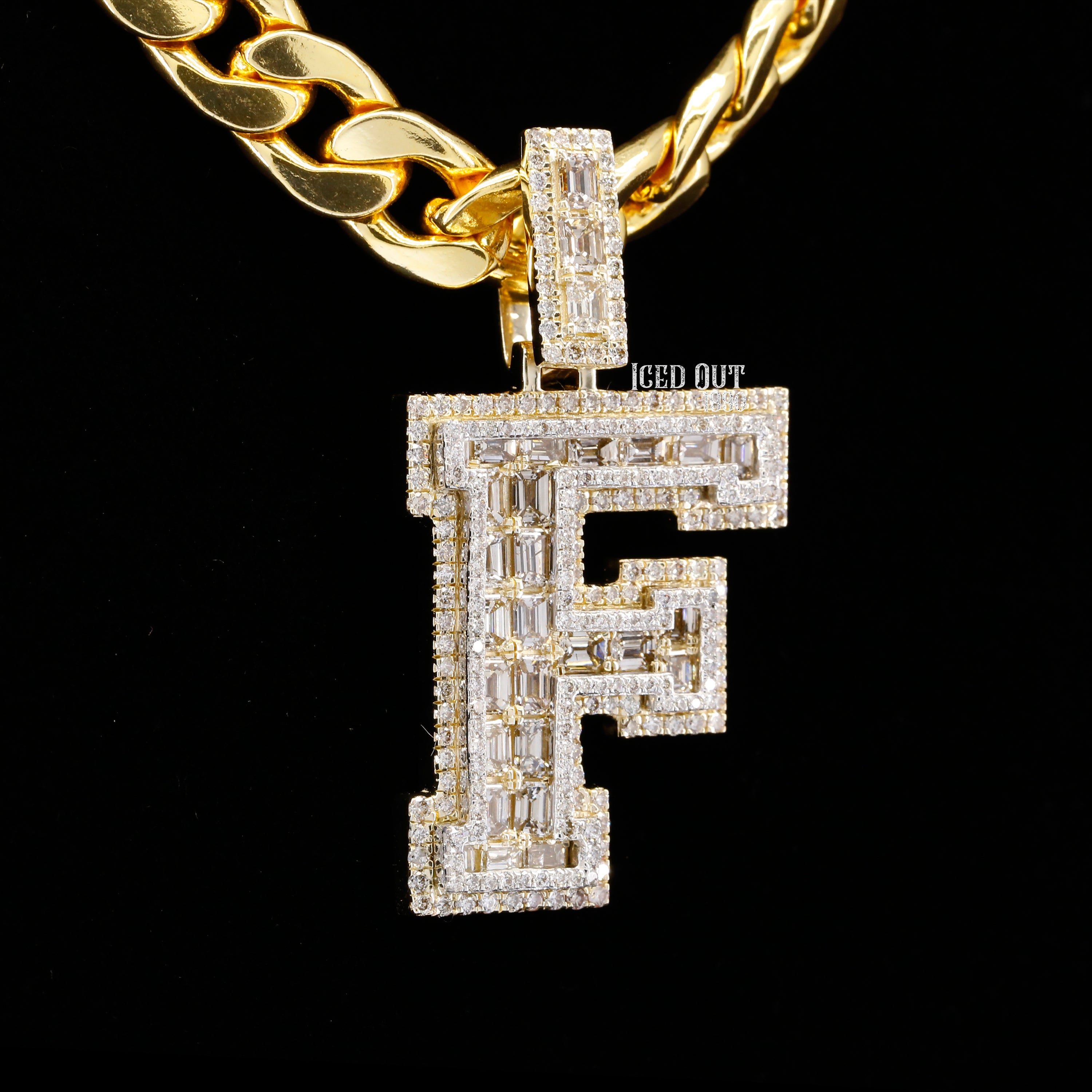 5.31 Carat F Initial Moissanite Round, Baguette And Emerald Cut Diamond Totally Iced Out Stylish Hip Hop Pendant