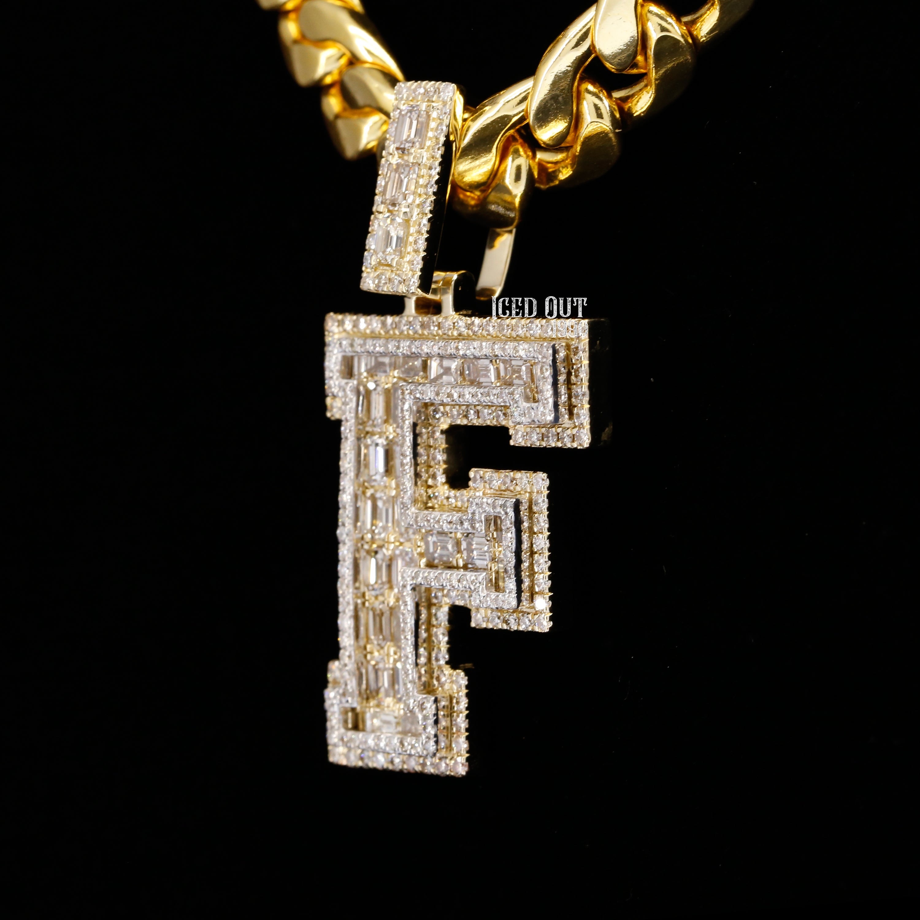 5.31 Carat F Initial Moissanite Round, Baguette And Emerald Cut Diamond Totally Iced Out Stylish Hip Hop Pendant