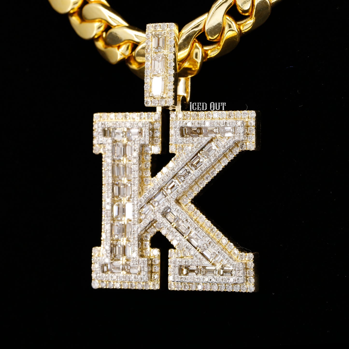 5.64 Carat K Initial Moissanite Diamond Totally Iced Out Stylish Hip Hop Pendant