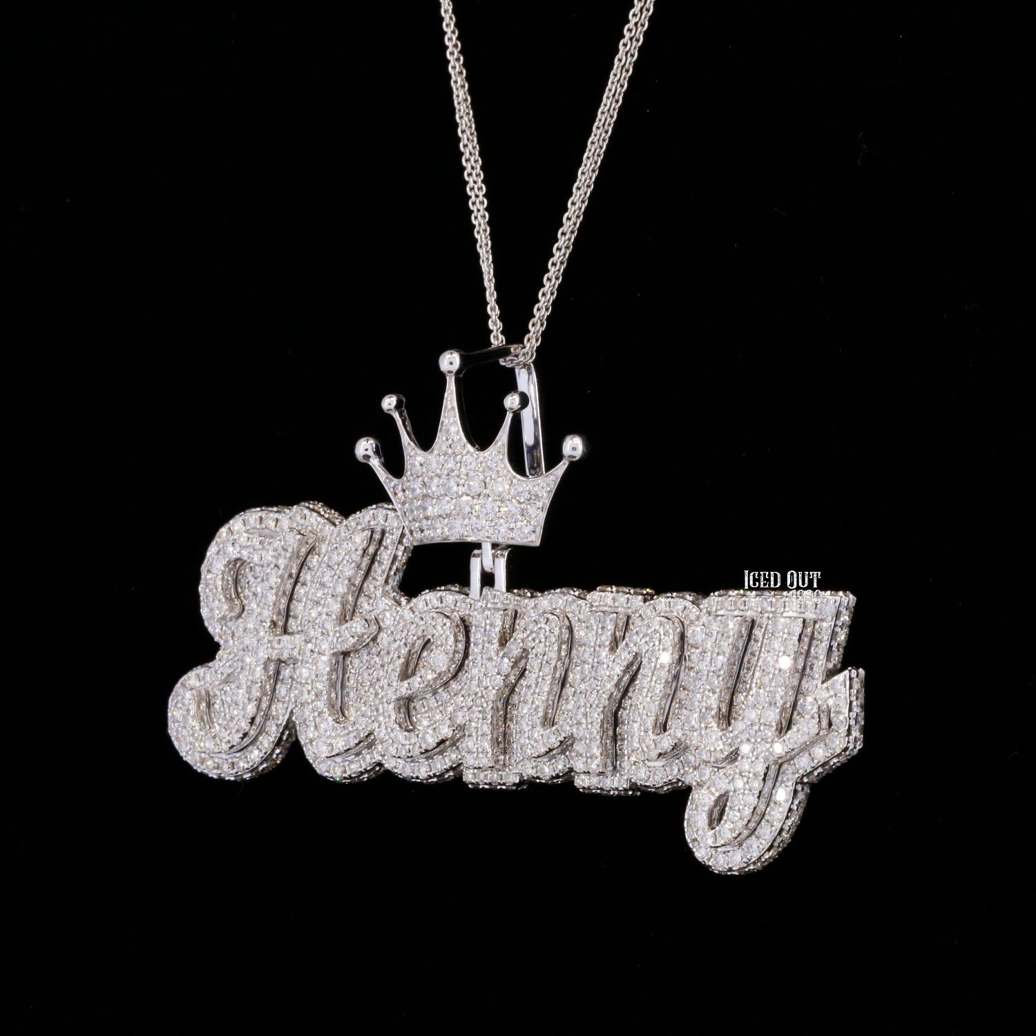 Round Moissanite Diamond Nameplate "Henny" Hip Hop Pendant