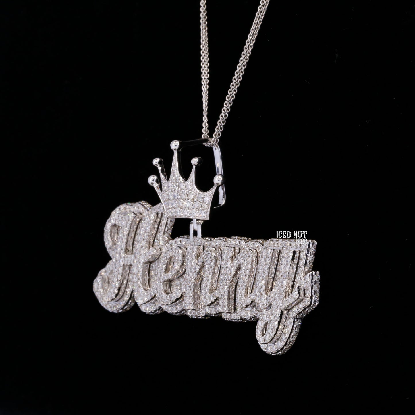 Round Moissanite Diamond Nameplate "Henny" Hip Hop Pendant