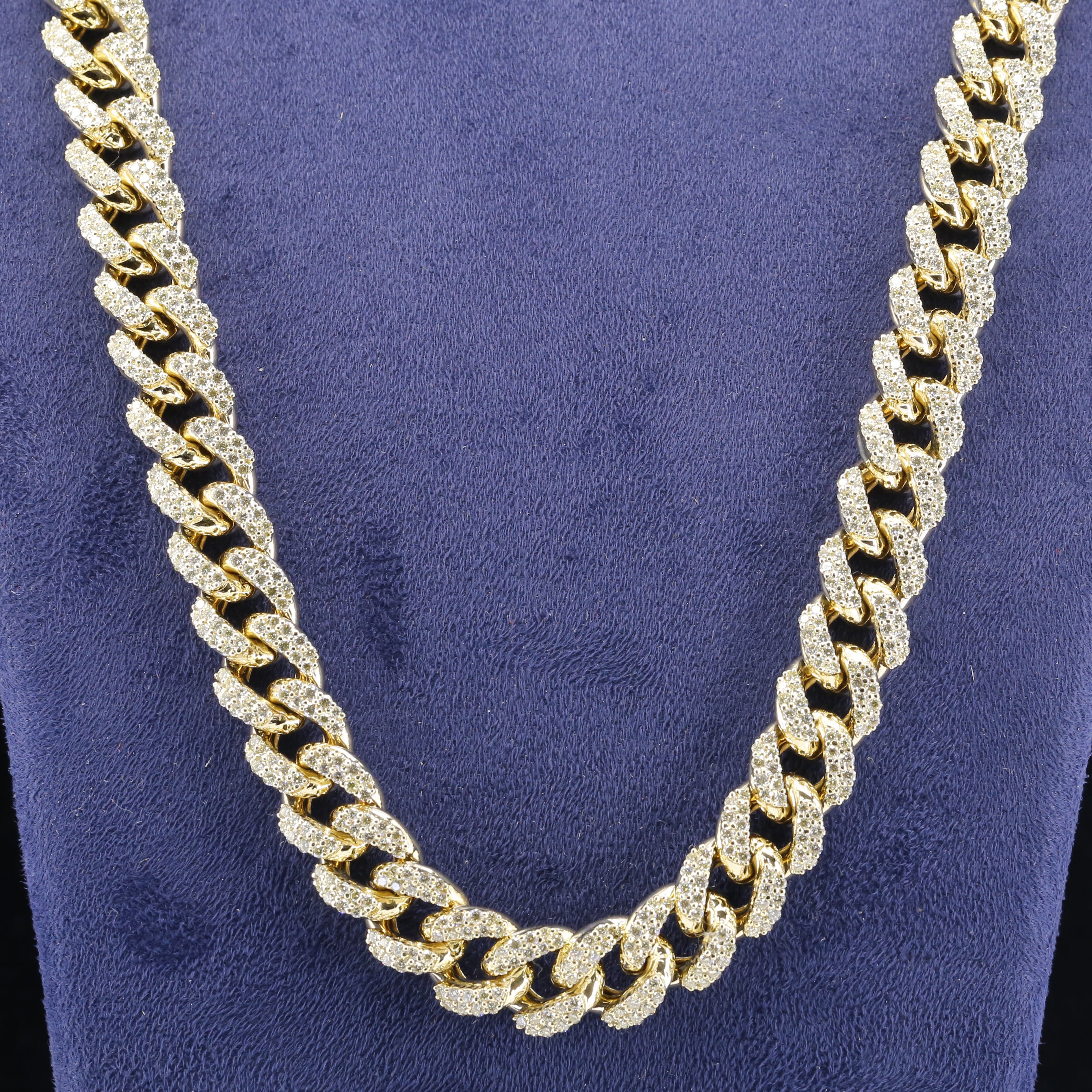 Round Cut Moissanite Miami Cuban Hip Hop Chain