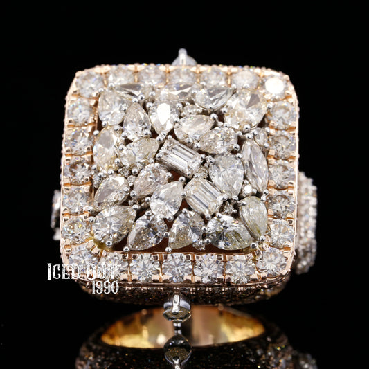 22 Carat Moissanite Iced Out Multi Shape Royal Fancy Championship Ring In Hip Hop Style For Men