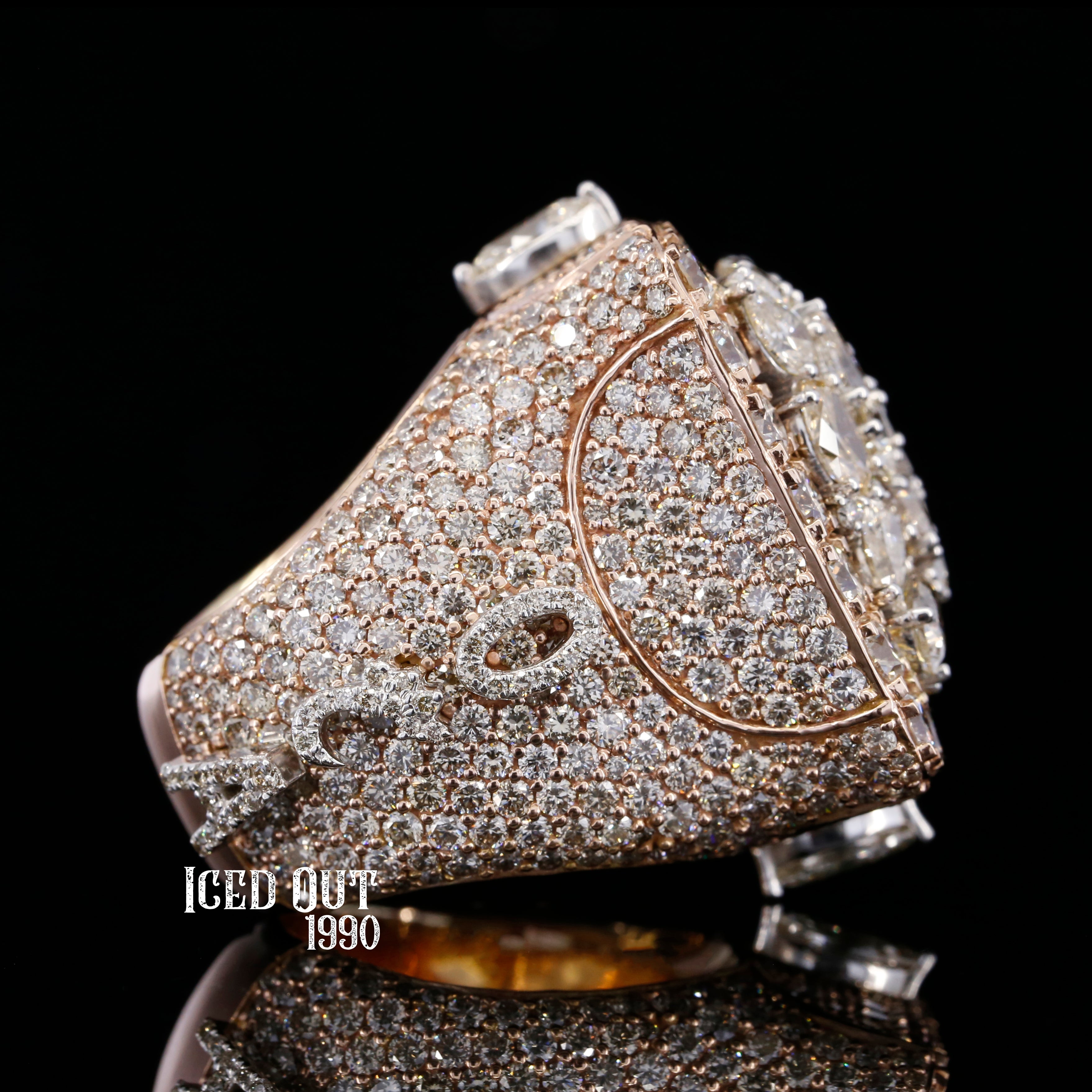 22 Carat Moissanite Iced Out Multi Shape Royal Fancy Championship Ring In Hip Hop Style For Men