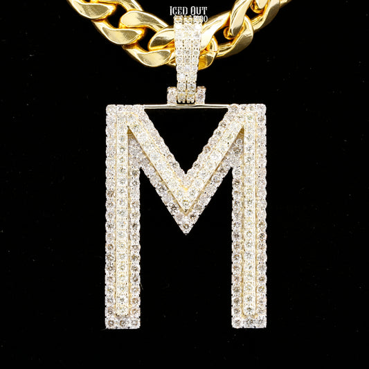 5.29 Carat M Initial Moissanite Diamond Totally Iced Out Stylish Hip Hop Pendant