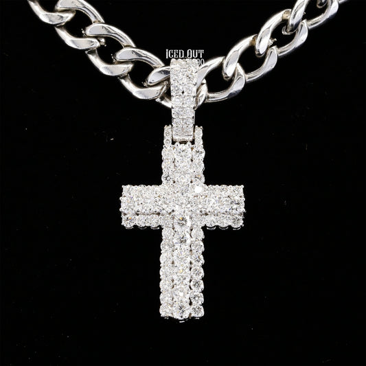 1.93 Carat Round Cut Moissanite Cross Pendant