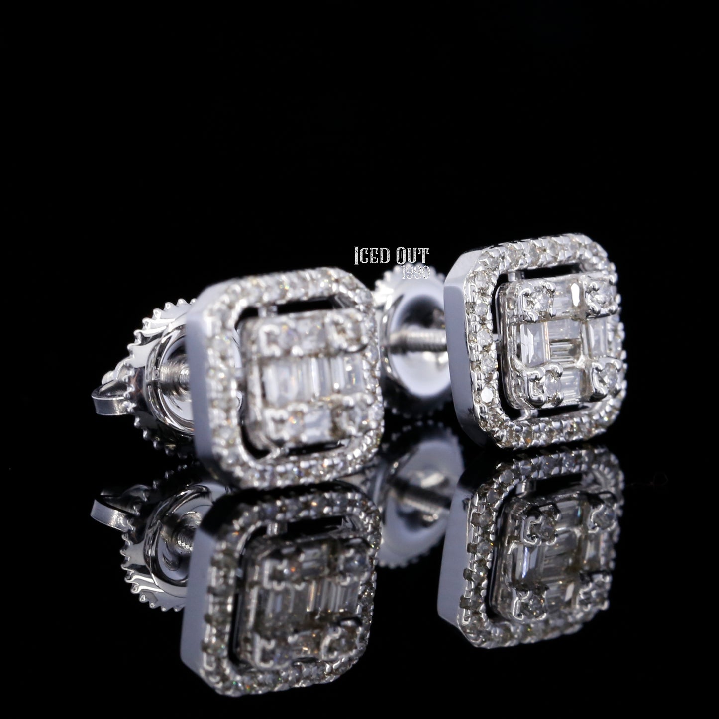 Moissanite Square Shape Stud Earrings For Women