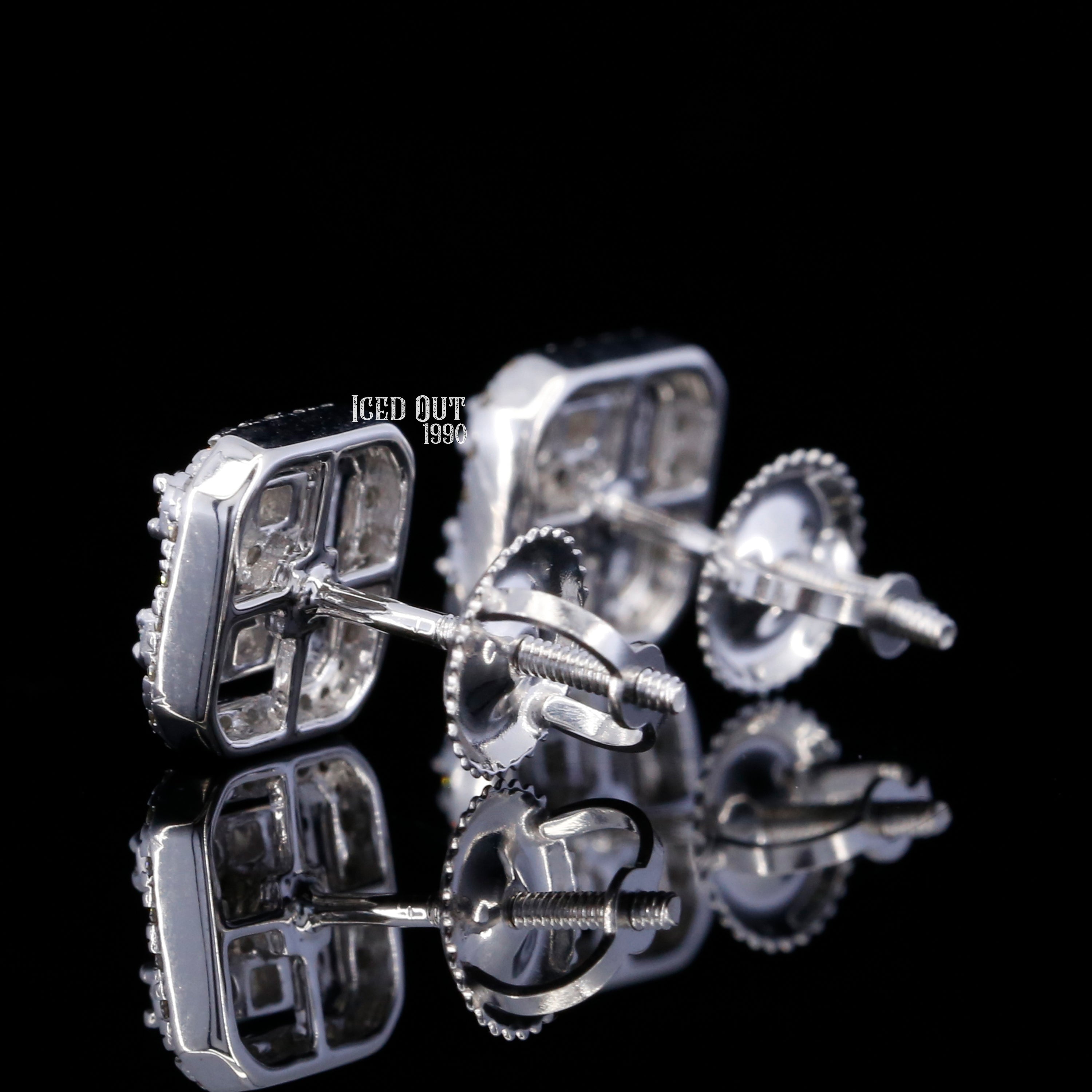 Moissanite Square Shape Stud Earrings For Women