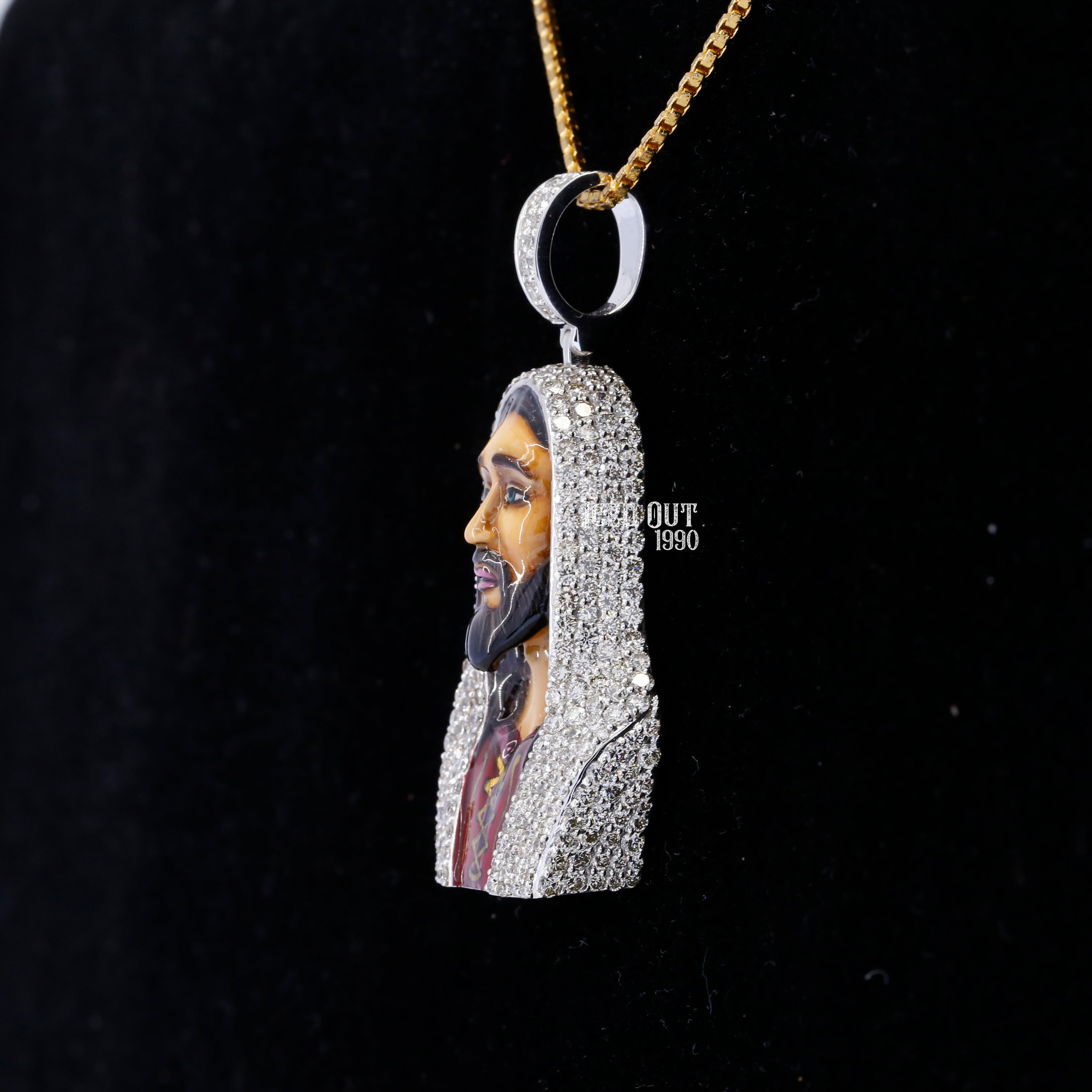 Moissanite Jesus Pendant 3D ENAMEL