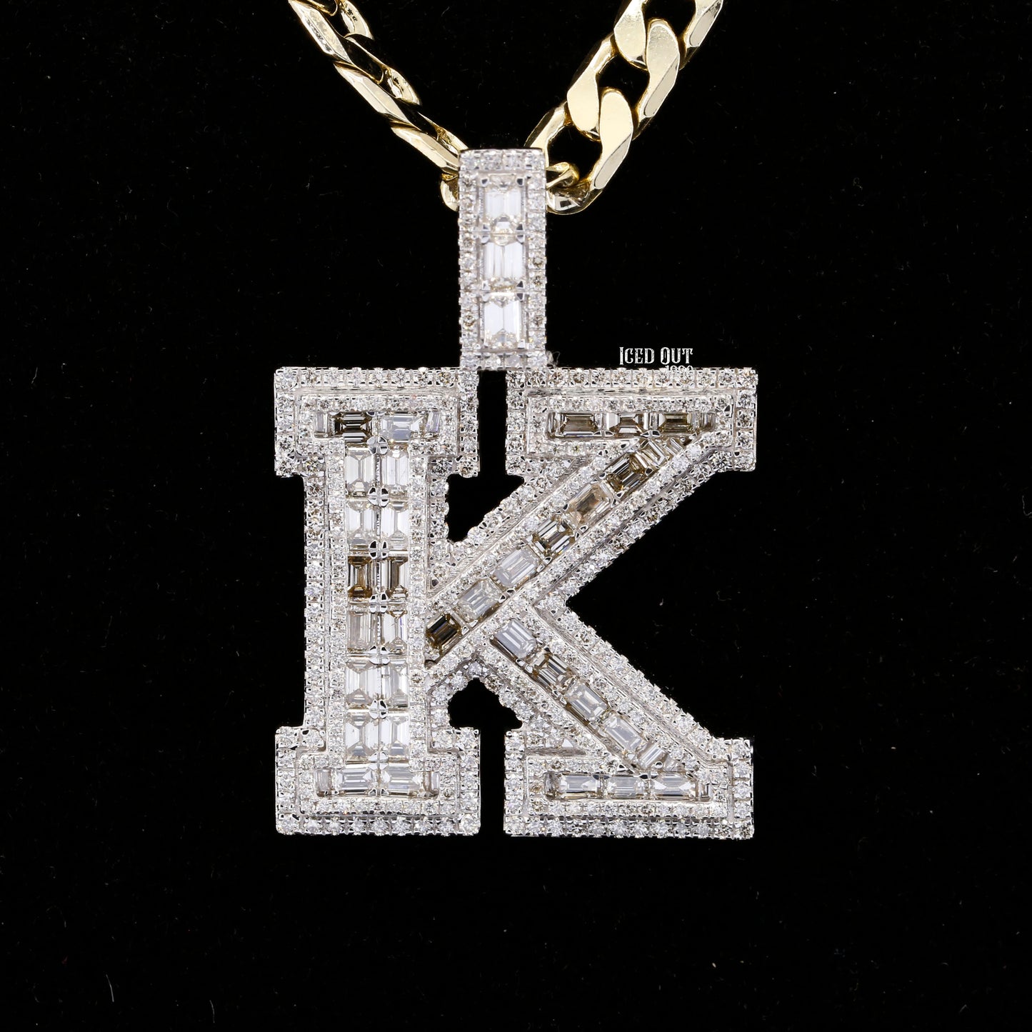 5.64 Carat K Initial Moissanite Diamond Totally Iced Out Stylish Hip Hop Pendant