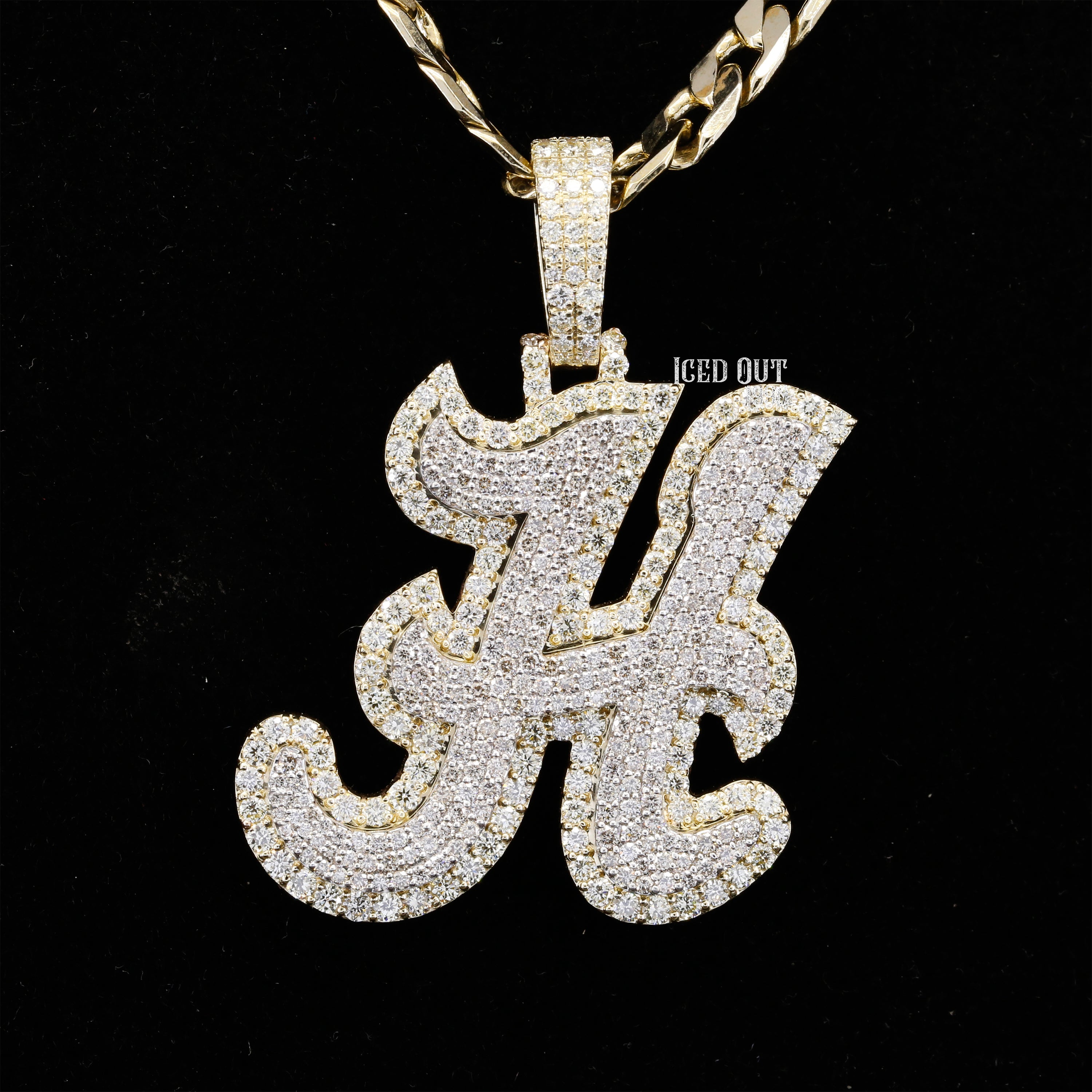 6.62 Carat H Initial Round Cut Moissanite Diamond Totally Iced Out Stylish Hip Hop Pendant