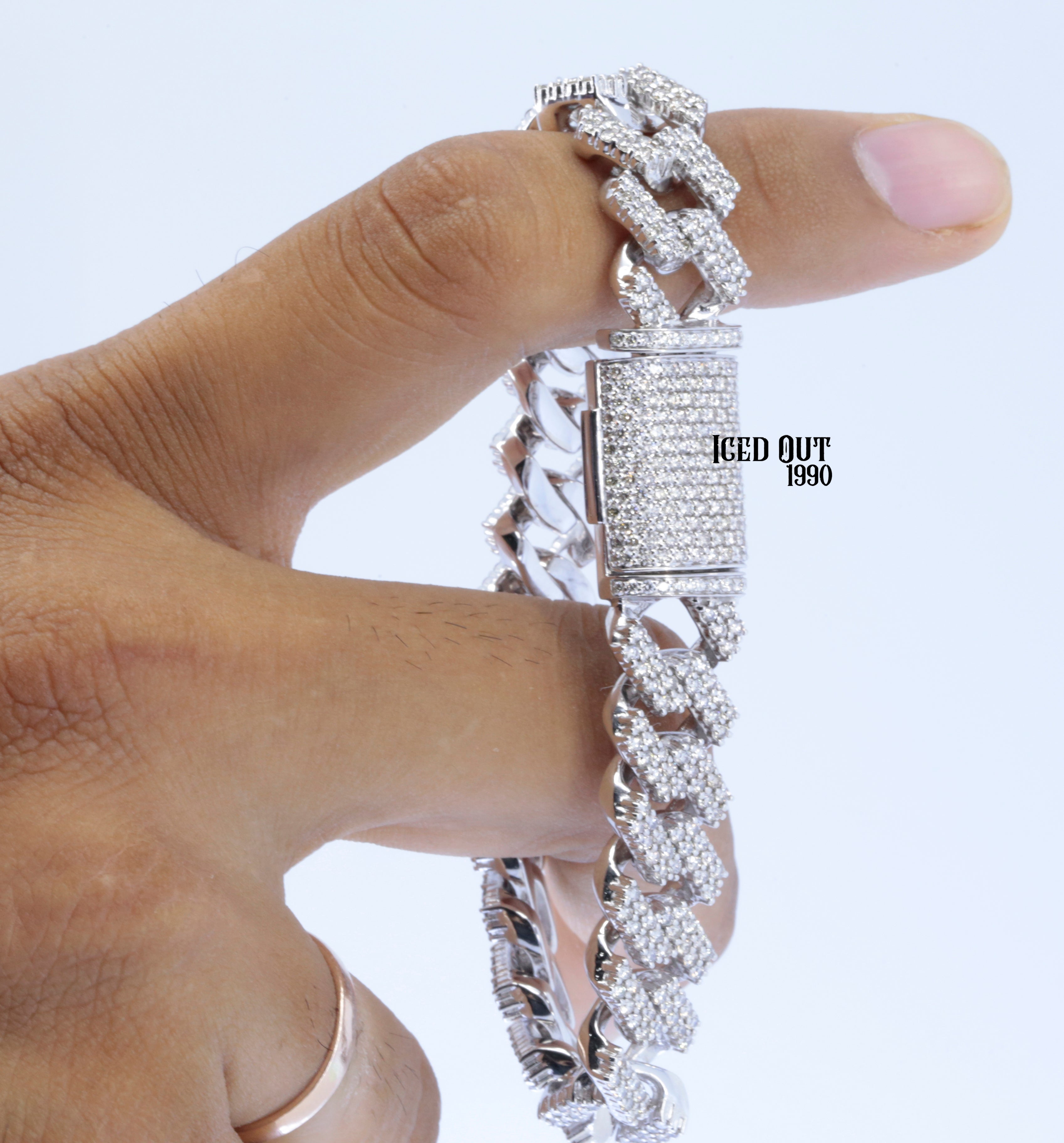 Round Cut Moissanite Diamond Cuban Hip Hop Bracelet