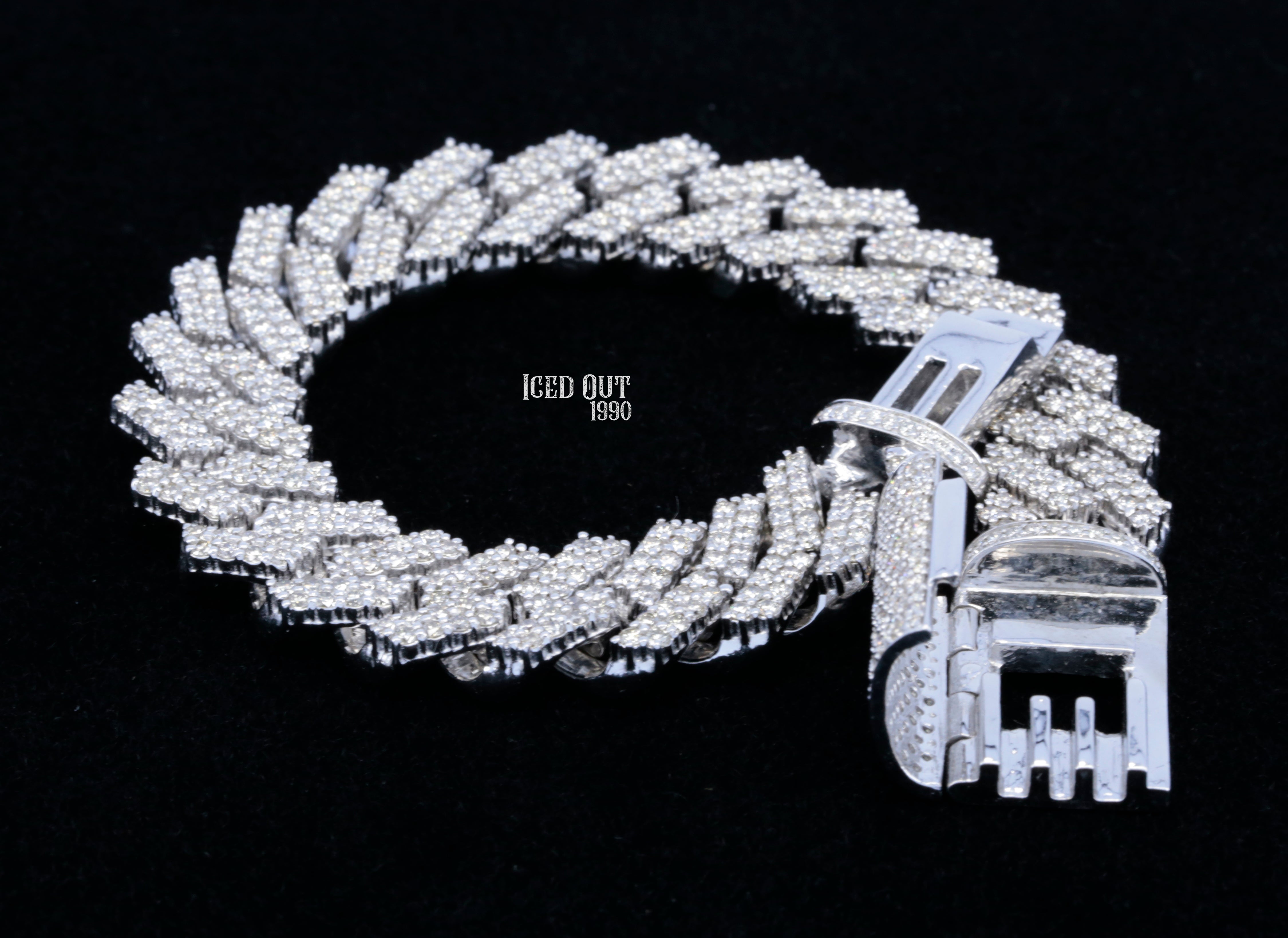 Round Cut Moissanite Diamond Cuban Hip Hop Bracelet