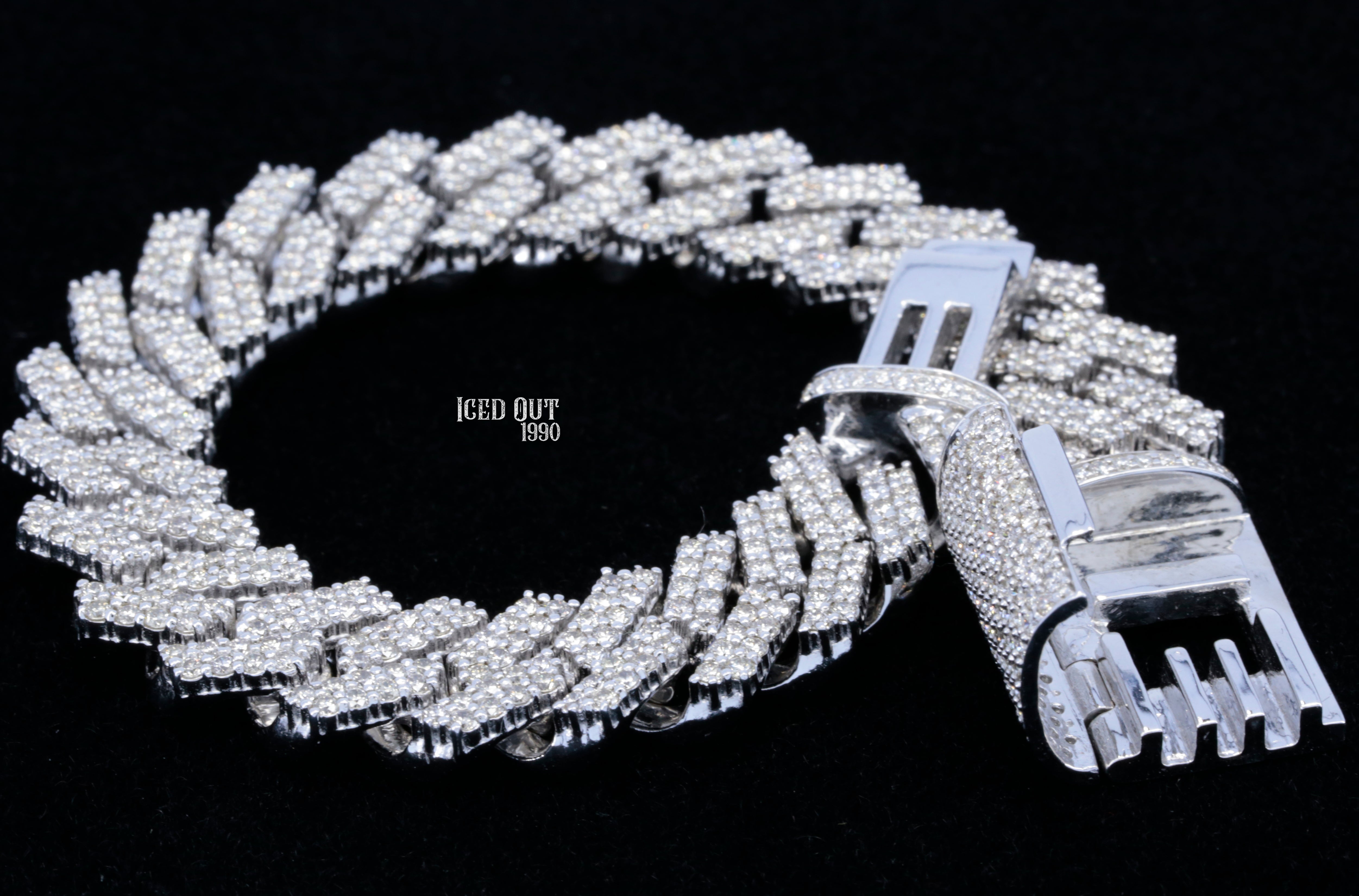 Round Cut Moissanite Diamond Cuban Hip Hop Bracelet