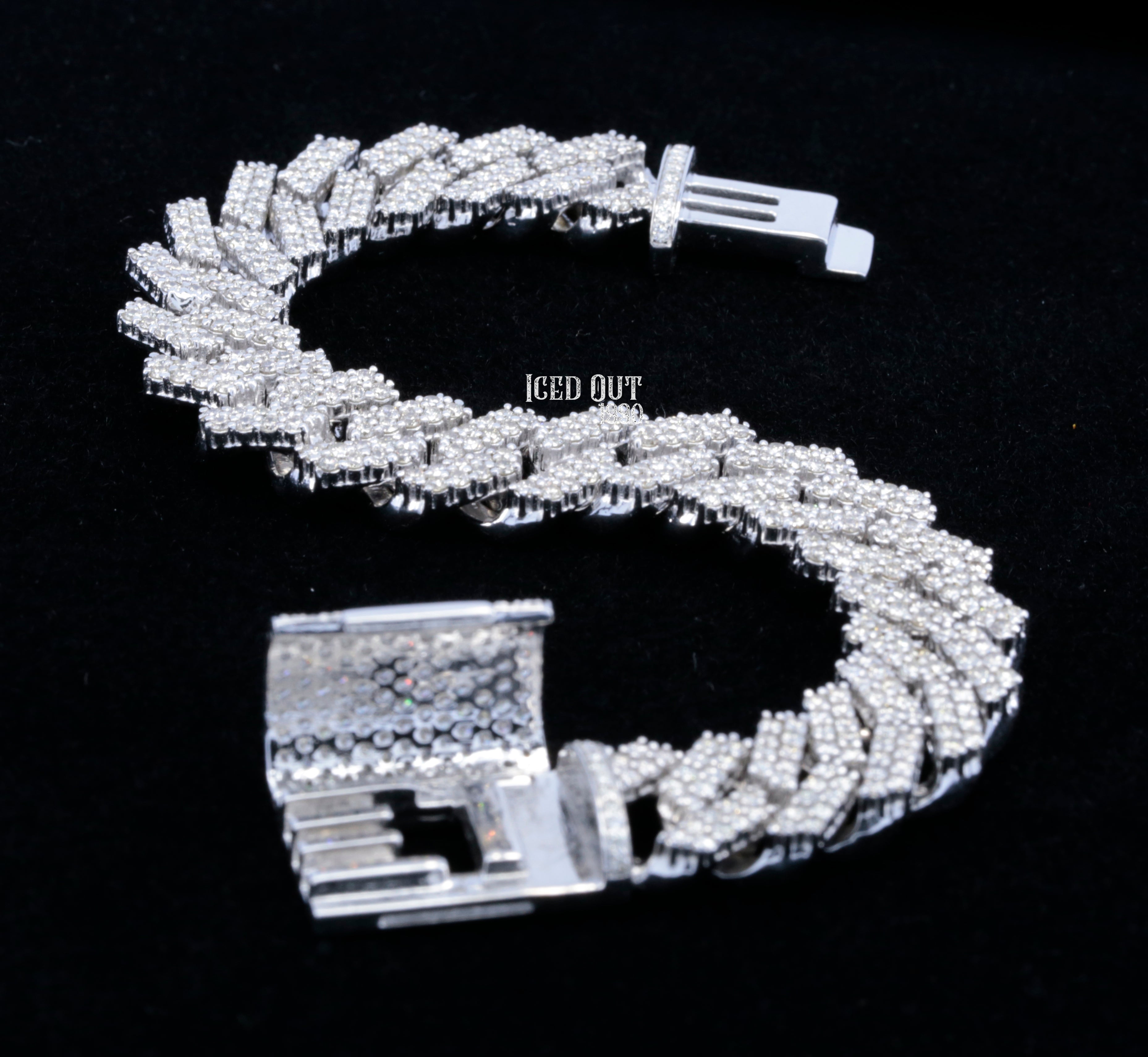 Round Cut Moissanite Diamond Cuban Hip Hop Bracelet