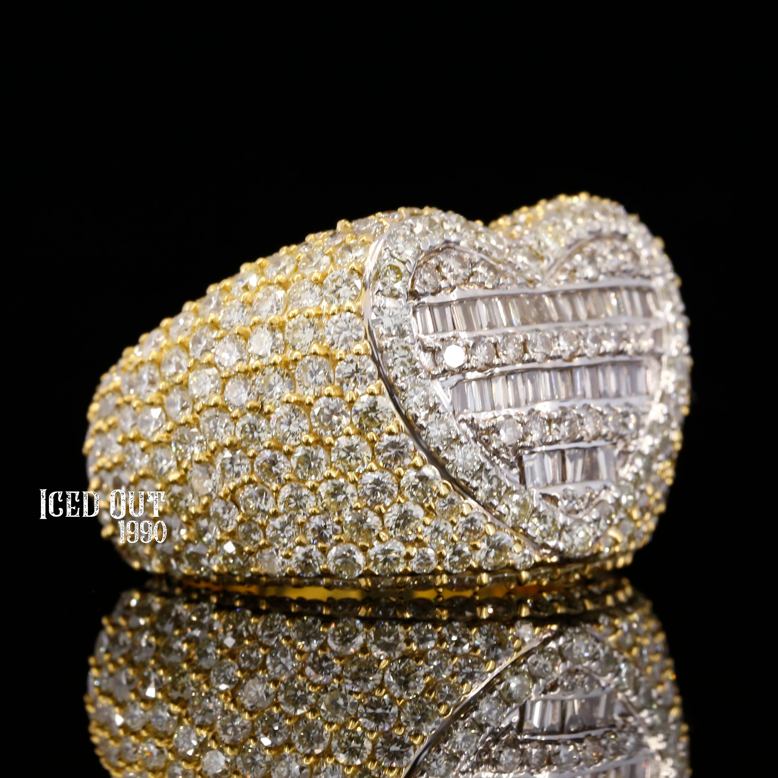 5.3 Carat Moissanite Diamond Iced Out Round Cut Hip Hop Style Heart Shape Championship Ring For Men