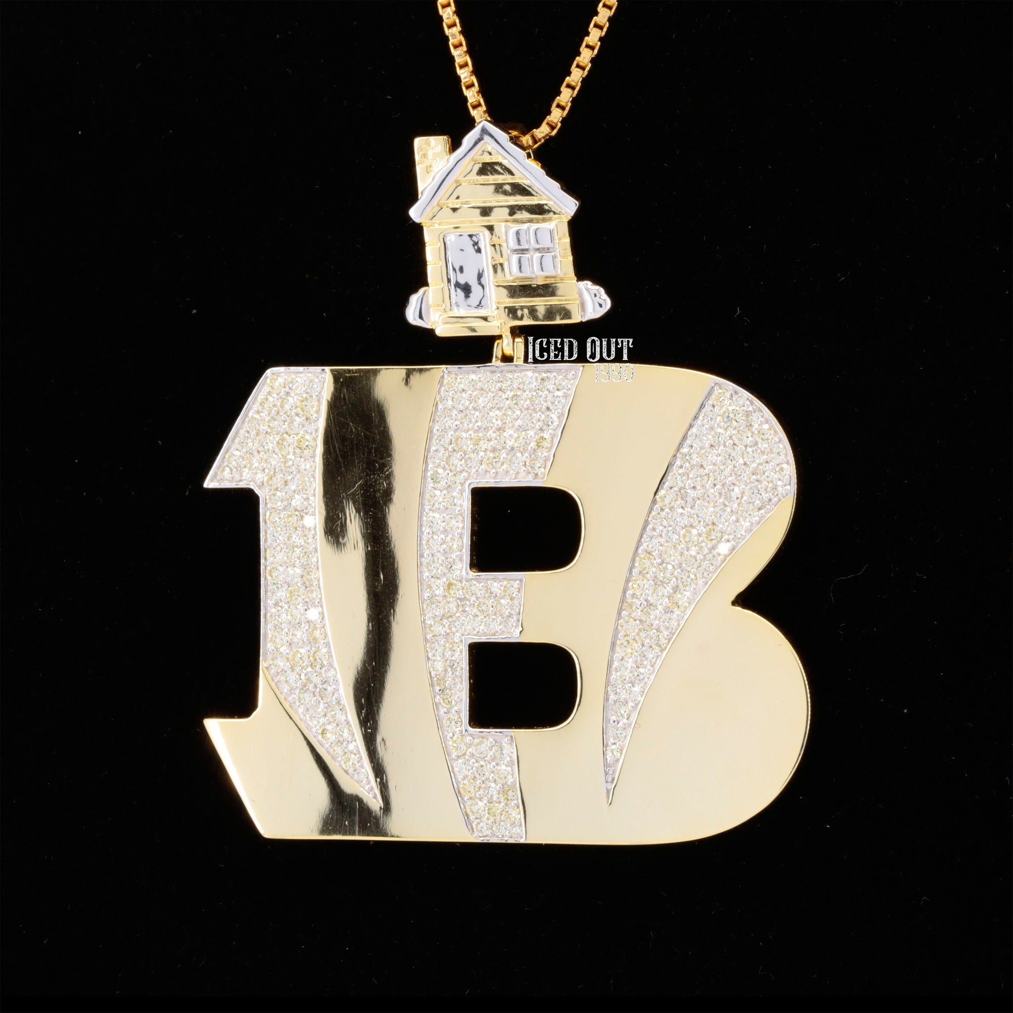 Big B Initial VVS Moissanite Hip Hop Pendant