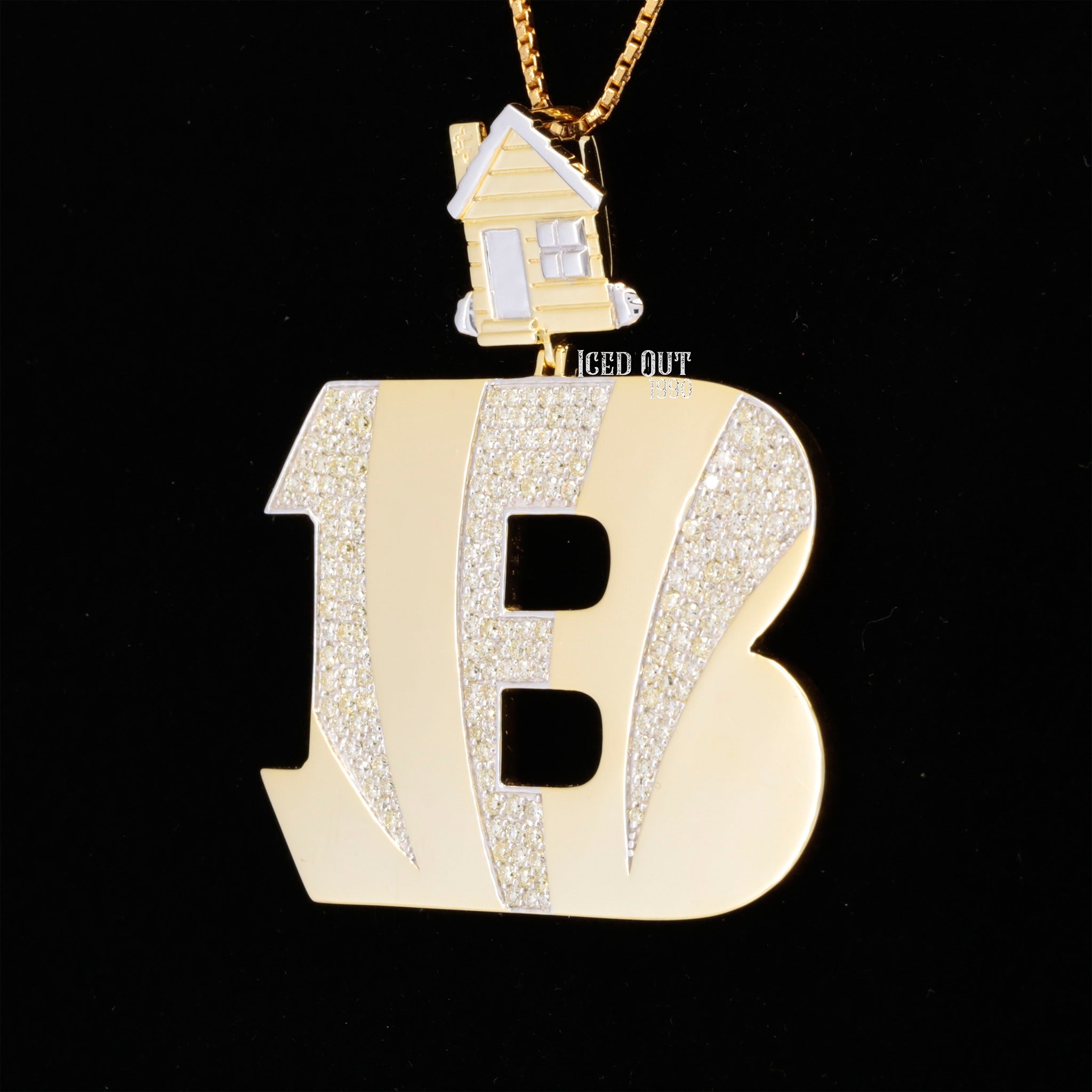 Big B Initial VVS Moissanite Hip Hop Pendant