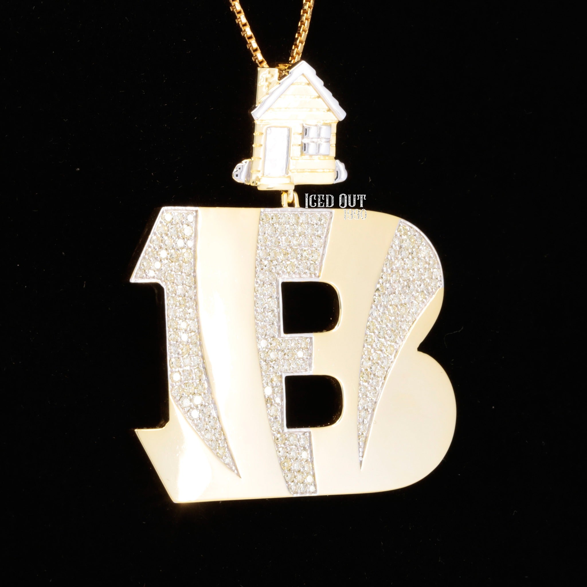 Big B Initial VVS Moissanite Hip Hop Pendant