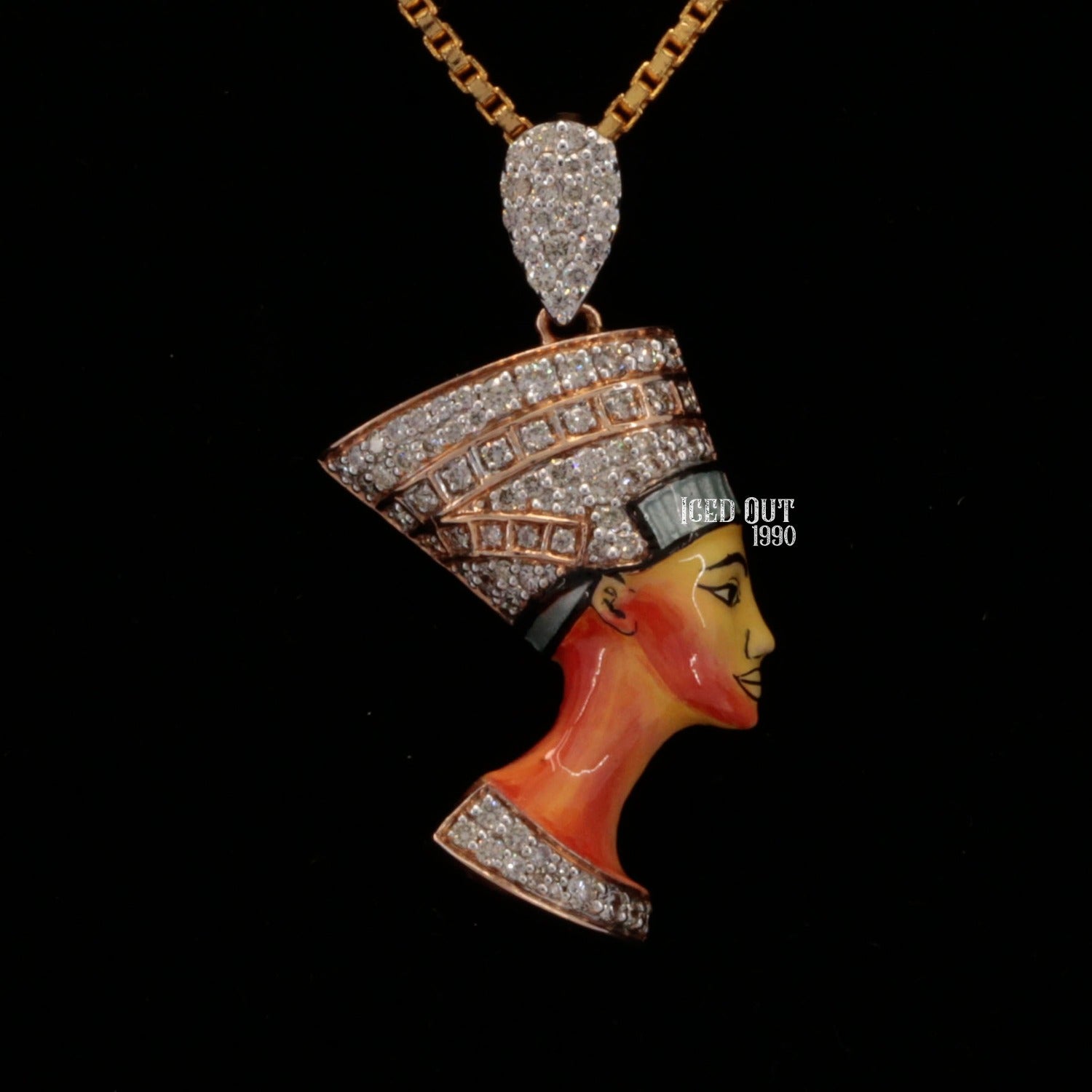 Ancient Egypt Moissanite Pendant 3D ENAMEL