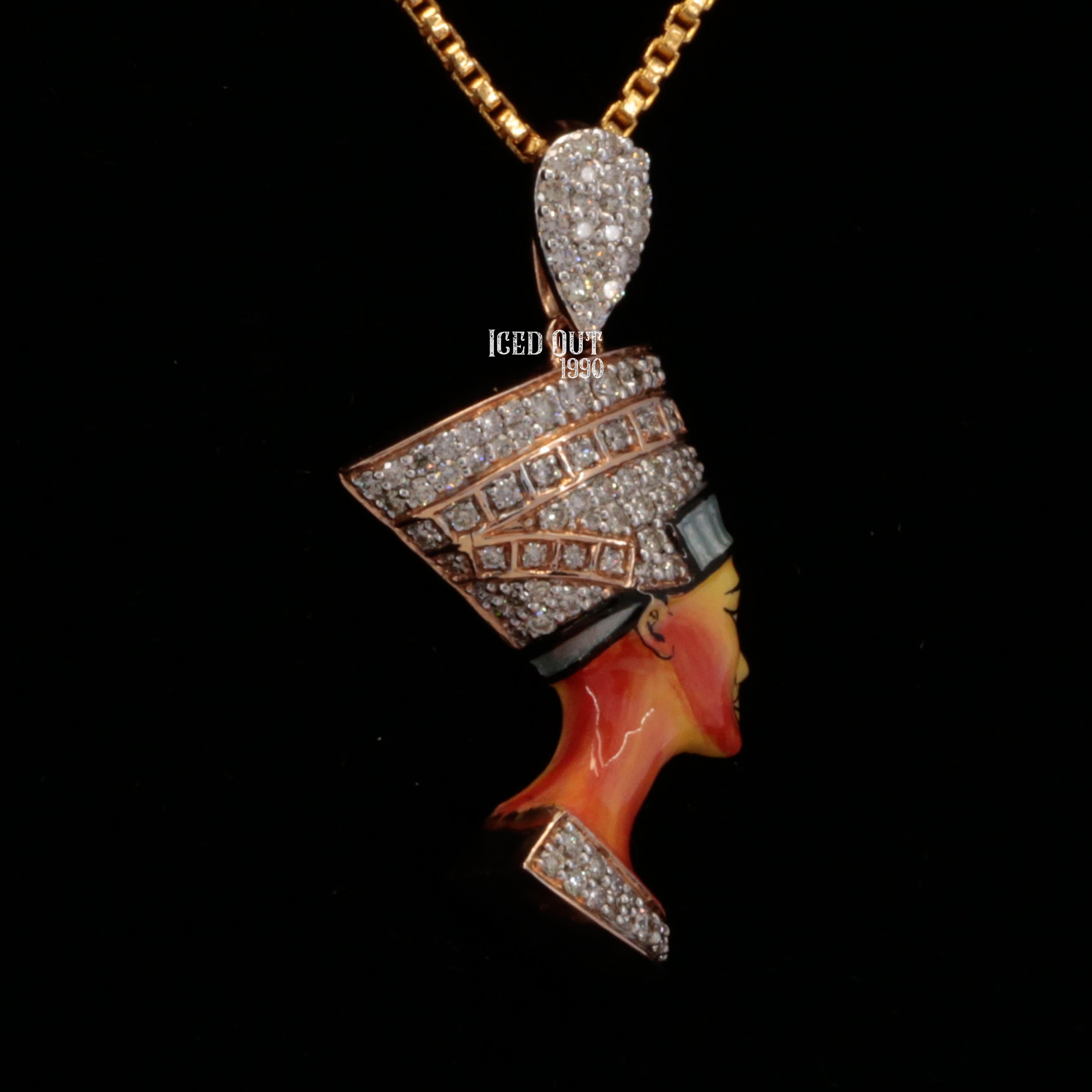 Ancient Egypt Moissanite Pendant 3D ENAMEL