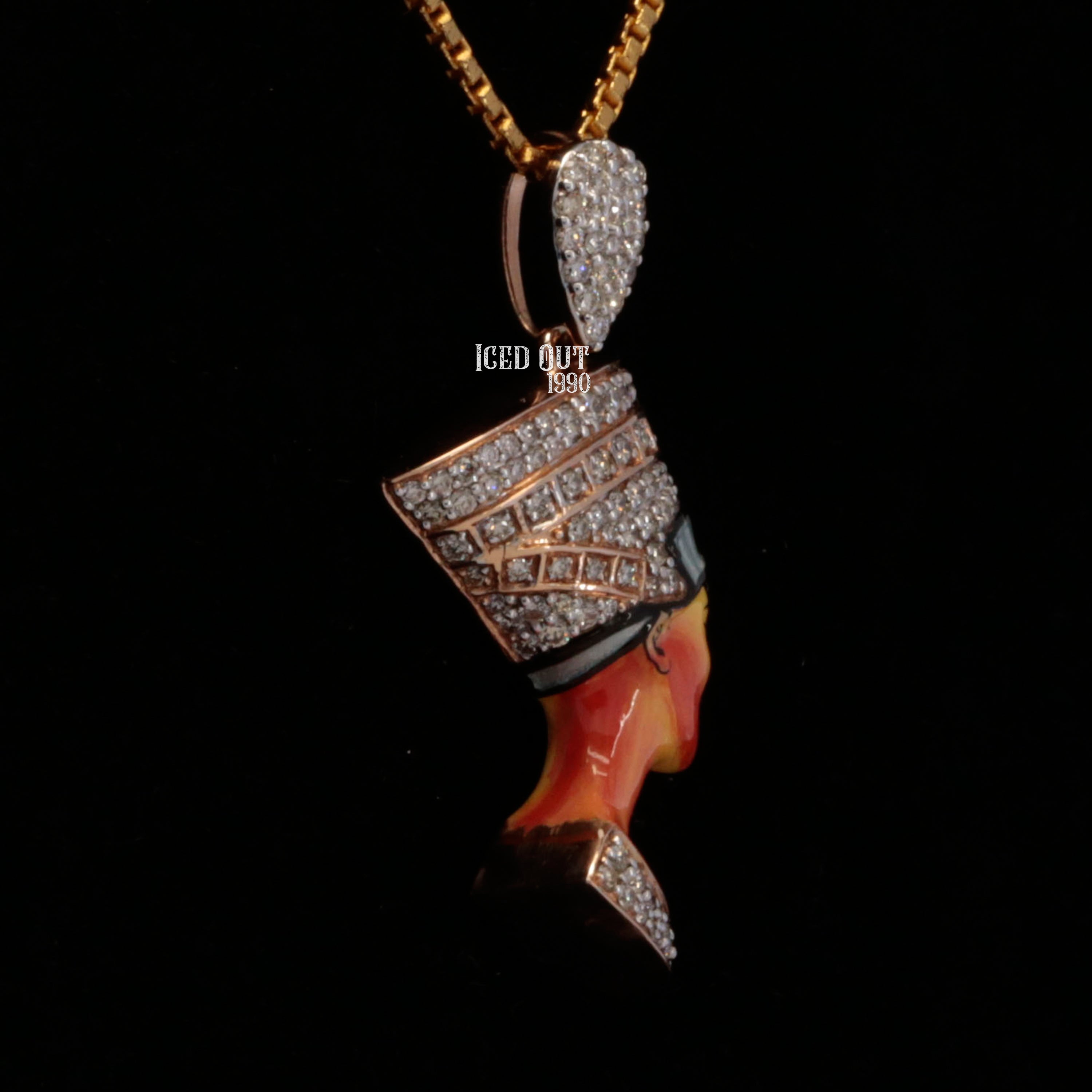 Ancient Egypt Moissanite Pendant 3D ENAMEL