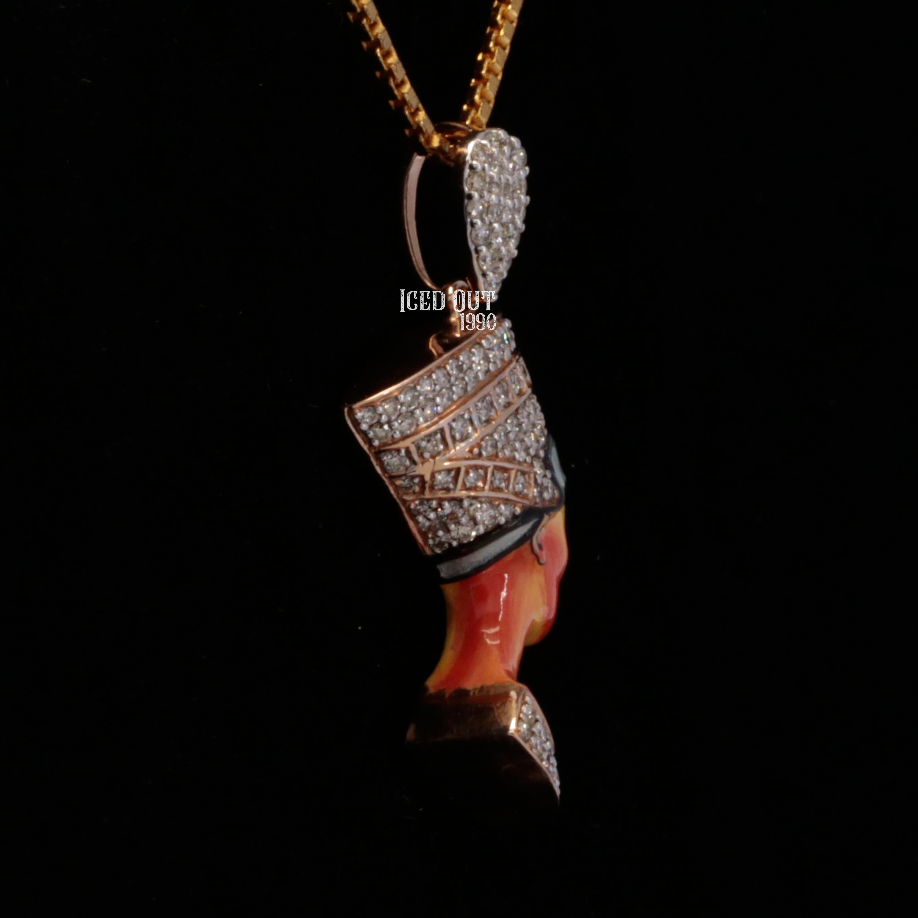 Ancient Egypt Moissanite Pendant 3D ENAMEL