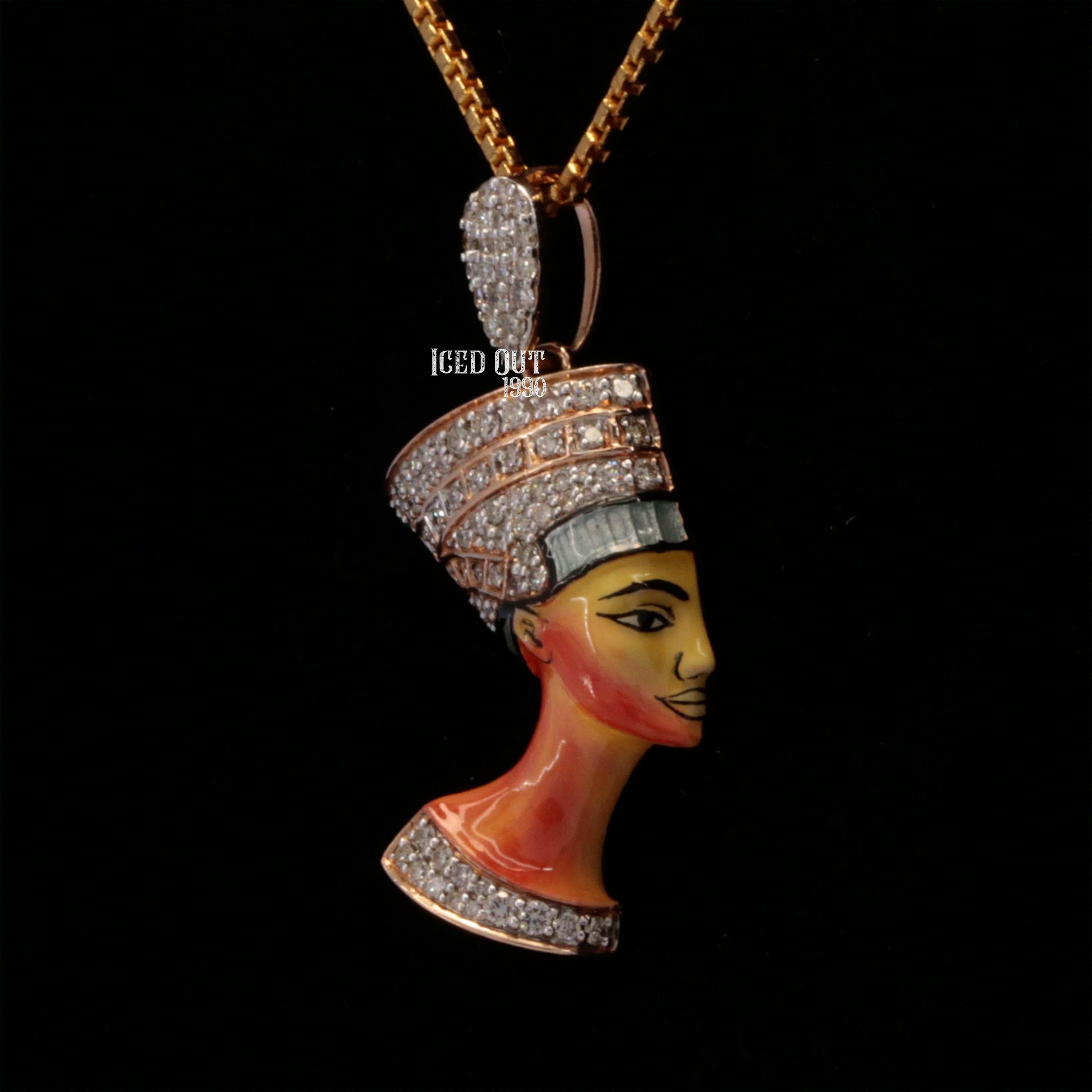 Ancient Egypt Moissanite Pendant 3D ENAMEL