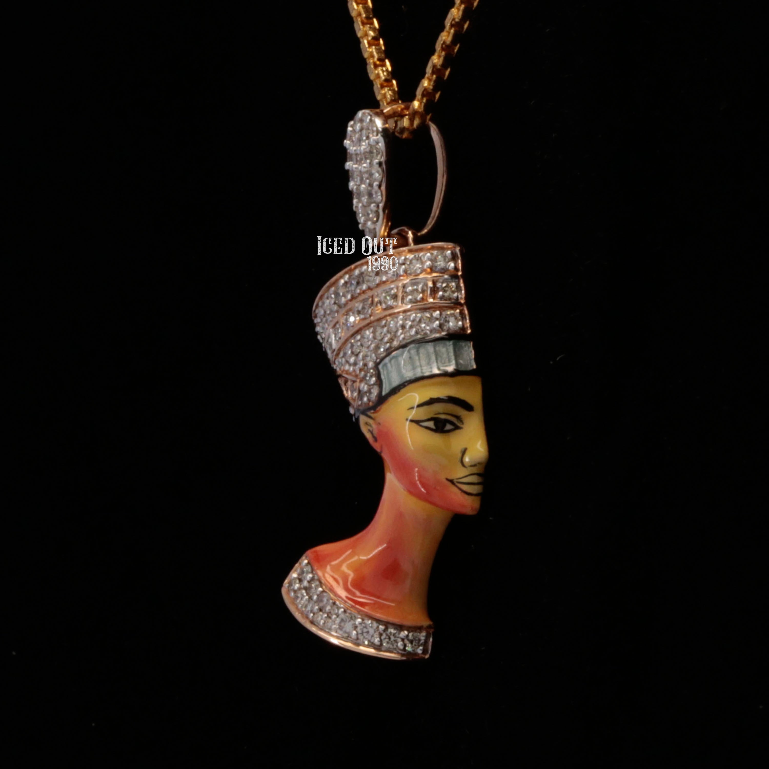 Ancient Egypt Moissanite Pendant 3D ENAMEL