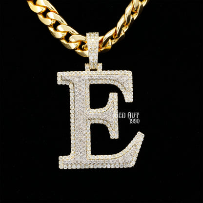 5.72 Carat E Initial Round Cut Moissanite Diamond Totally Iced Out Stylish Hip Hop Pendant