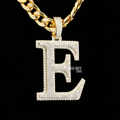 5.72 Carat E Initial Round Cut Moissanite Diamond Totally Iced Out Stylish Hip Hop Pendant