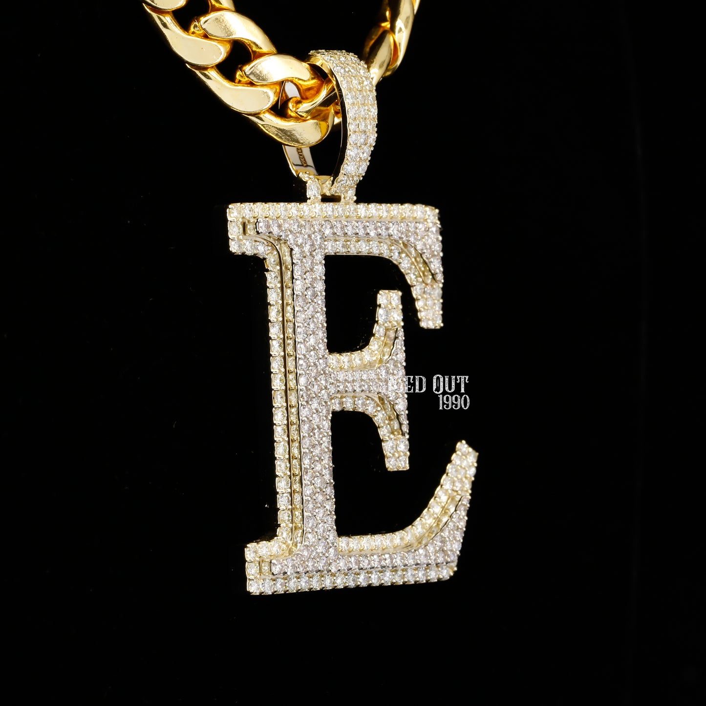 5.72 Carat E Initial Round Cut Moissanite Diamond Totally Iced Out Stylish Hip Hop Pendant