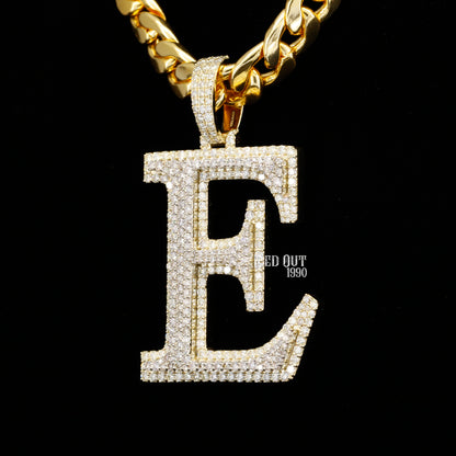 5.72 Carat E Initial Round Cut Moissanite Diamond Totally Iced Out Stylish Hip Hop Pendant