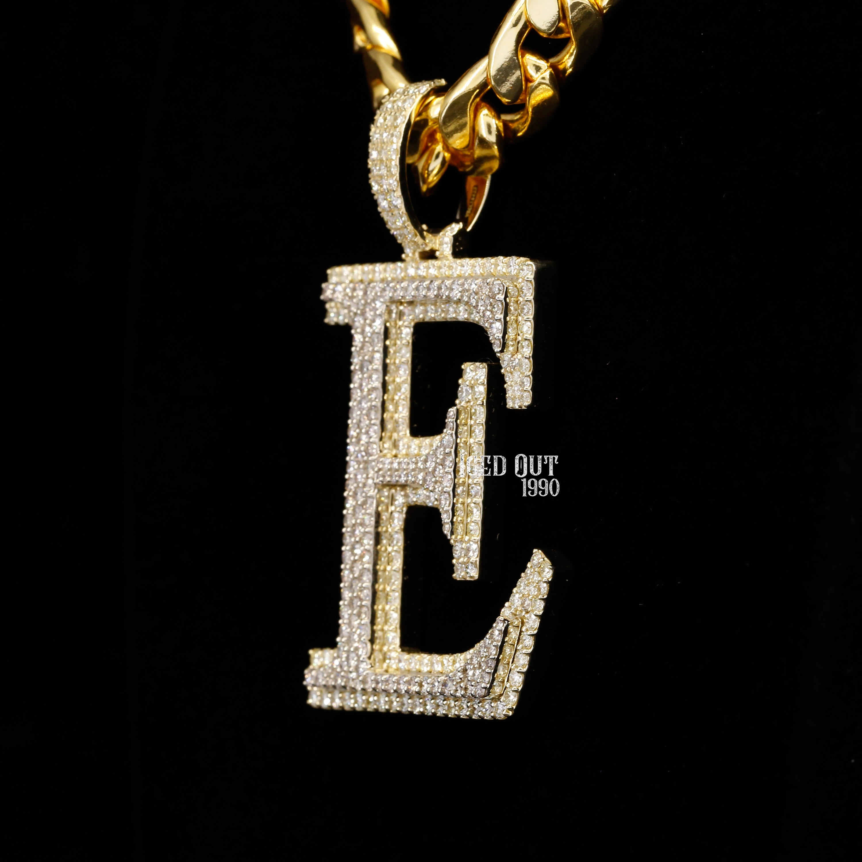 5.72 Carat E Initial Round Cut Moissanite Diamond Totally Iced Out Stylish Hip Hop Pendant